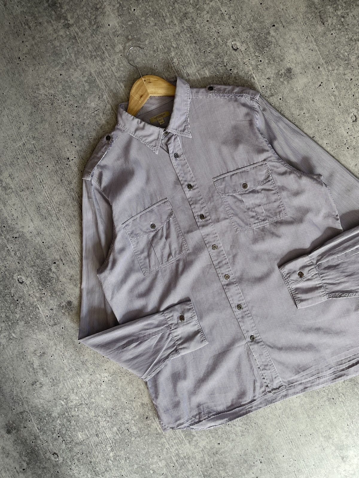 Burberry Burberry London Men's Button-Up Shirt XL Purple White Striped Size US XL / EU 56 / 4 - 8 Thumbnail
