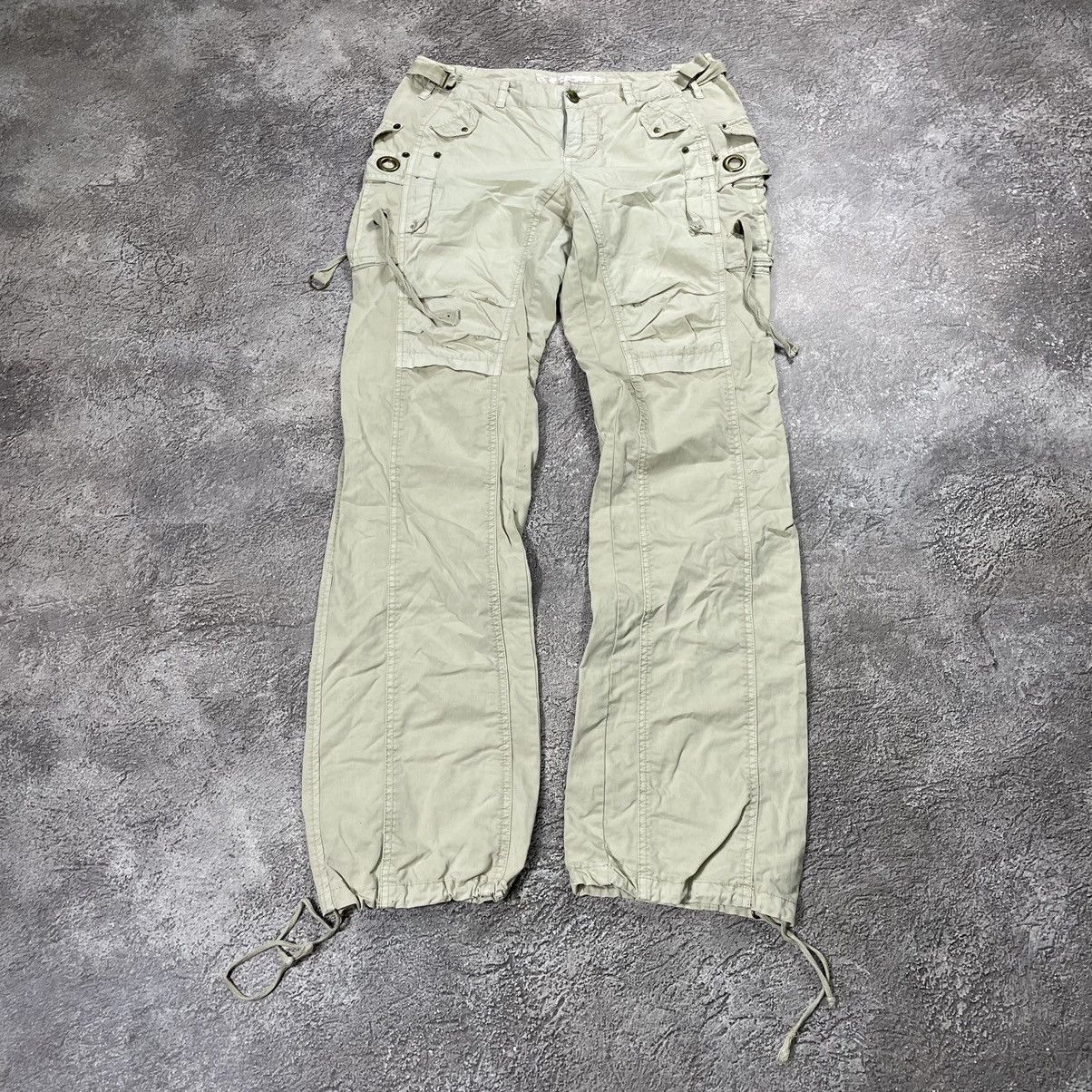 If Six Was Nine Vintage 90s Flared Pants Parachute Tokyo Japan Bondage Y2K Size 27" / US 4 / IT 40 - 2 Thumbnail
