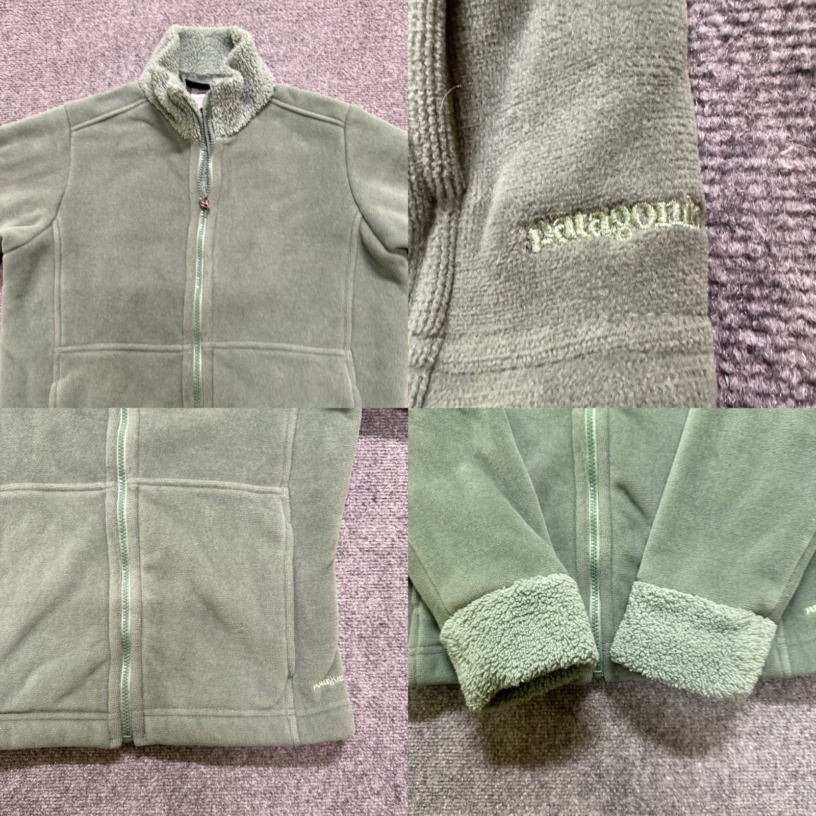 Patagonia Patagonia Synchilla Faux Fur Teddy Women Jacket Full Zip Size S Green Cotton Blend Basic Jacket Womens S Green Size S / US 4 / IT 40 - 8 Thumbnail