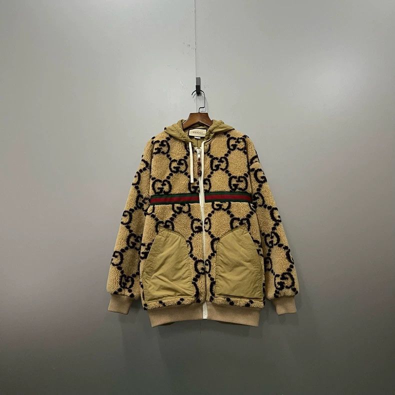 Gucci Gucci Brown full-print double G zipper hoodie 2503-Nextarro Size US XS / EU 42 / 0 - 1 Thumbnail