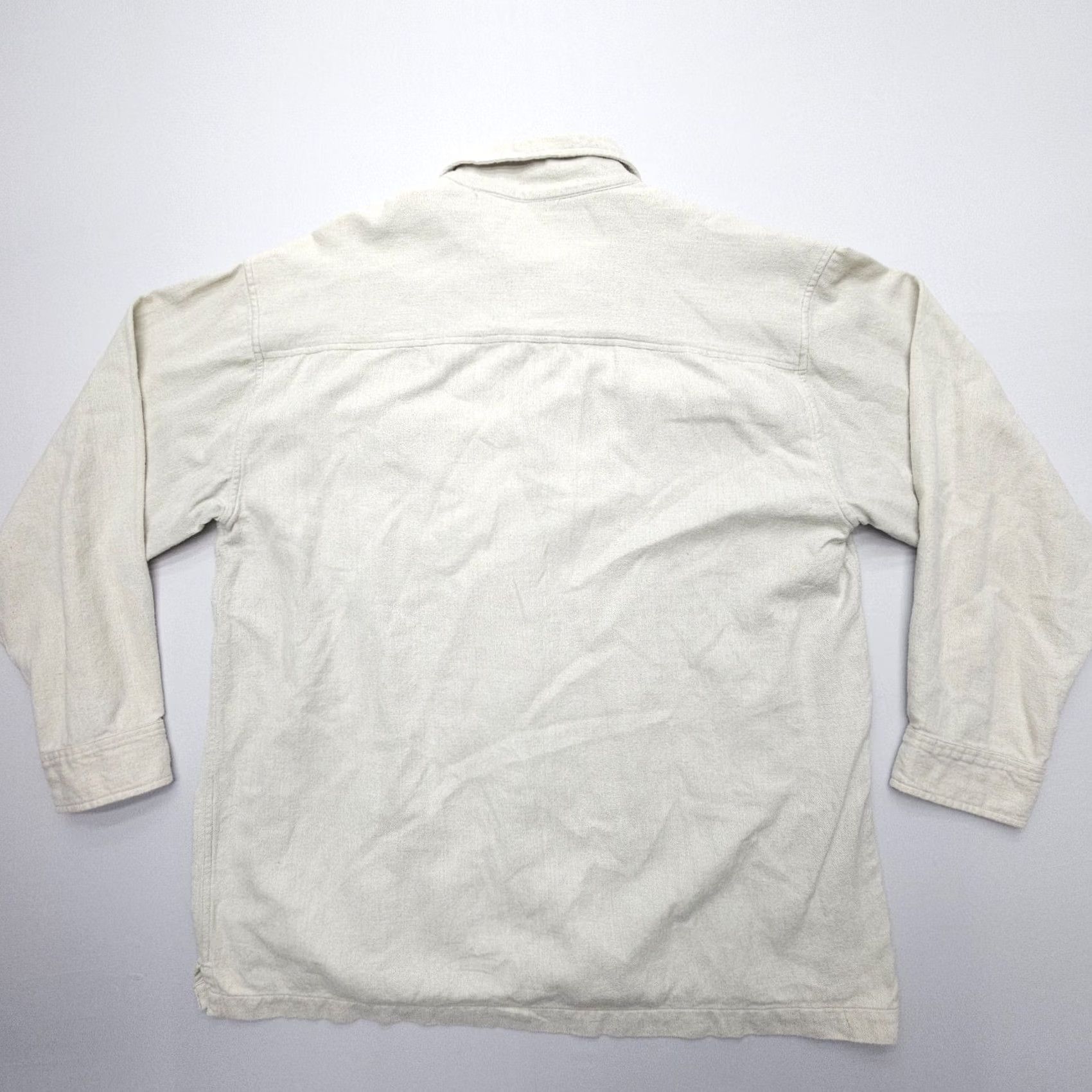Anchor Blue VINTAGE Anchor Blue Shirt Mens XL Flannel Long Sleeve Button-Up Collared Cotton 90s Baggy Ivory Size US XL / EU 56 / 4 - 3 Thumbnail