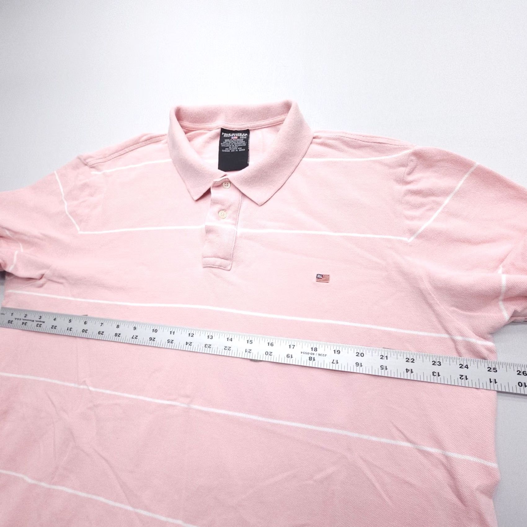 Polo Ralph Lauren Polo Ralph Lauren Polo Shirt Mens 2XL Pink Striped Knit Cotton Logo 90s Pattern Short Sleeve Size US XXL / EU 58 / 5 - 7 Thumbnail