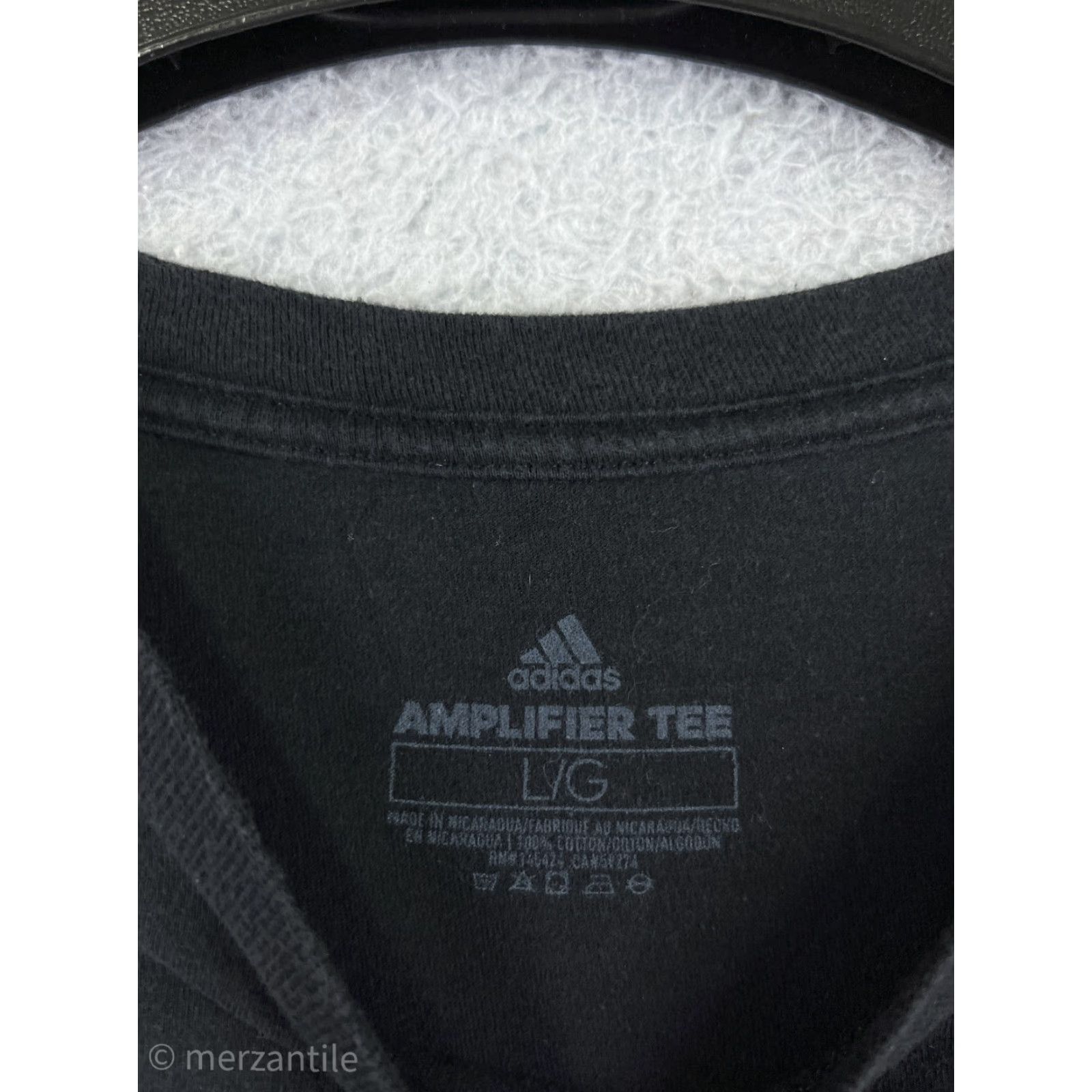 Adidas Adidas Shirt Mens Large Black Spellout Logo Crew Neck 100% Cotton Ampliflier Tee Size US L / EU 52-54 / 3 - 3 Thumbnail