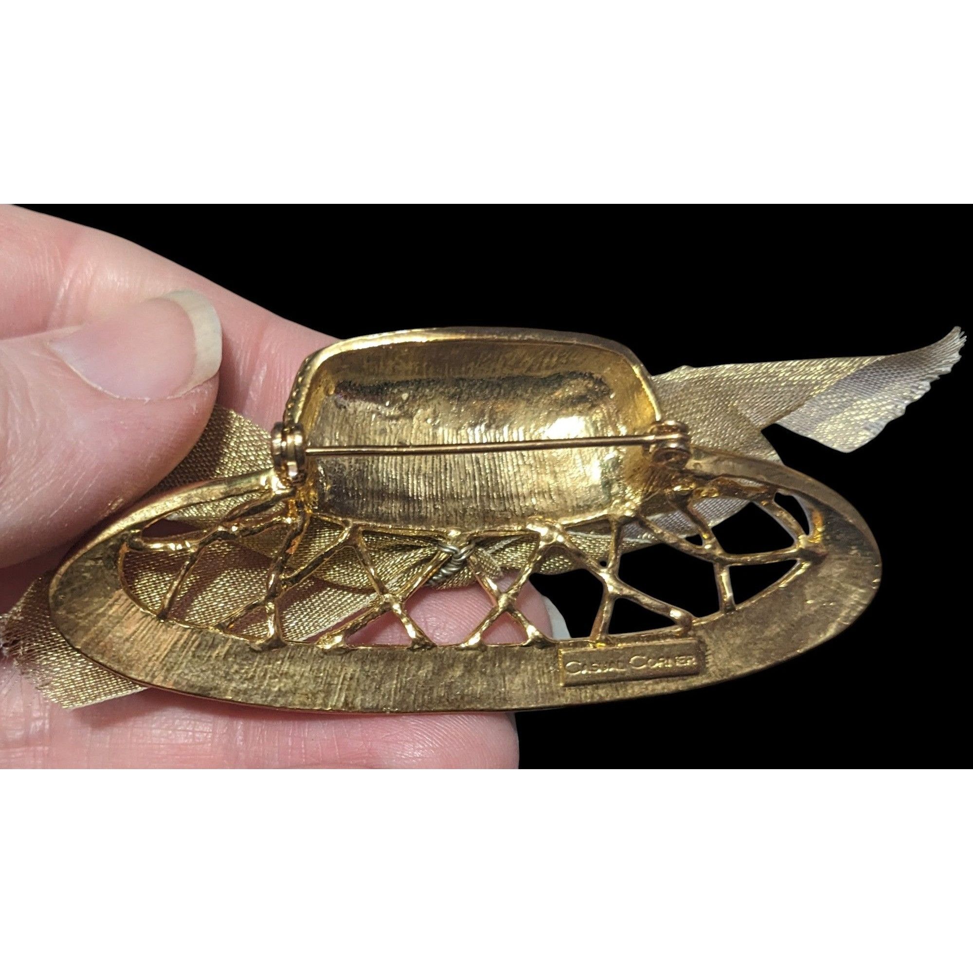 Other Vintage Casual Corner Sun Hat Brooch With Ribbon Bow Size ONE SIZE - 2 Thumbnail