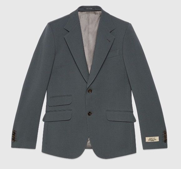 Gucci o1mt1gz0525 Wool Gabardine Formal Jacket in Dark Grey Size US L / EU 52-54 / 3 - 1 Thumbnail