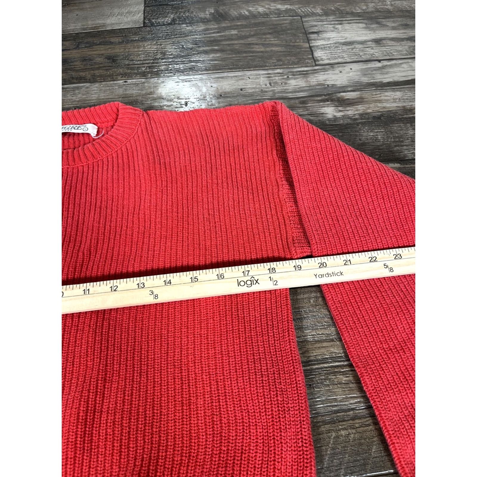 Vintage VINTAGE Le Tigre Sweater Mens L Red Ribbed Knit Made in USA H4 Size US L / EU 52-54 / 3 - 3 Thumbnail