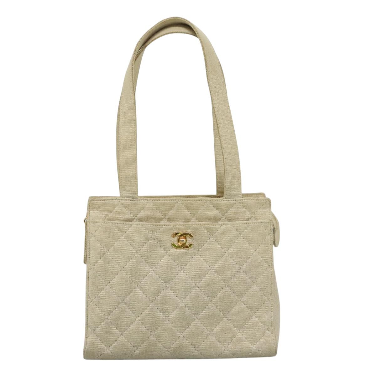 Chanel Quilted Ecru Canvas Tote Bag (Pre-Owned) Size ONE SIZE - 1 Thumbnail