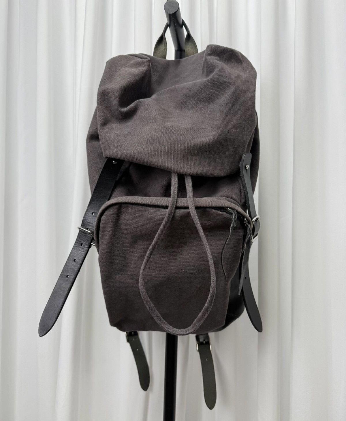 Yohji Yamamoto Y's Washed Fabric & Cowhide Backpack
