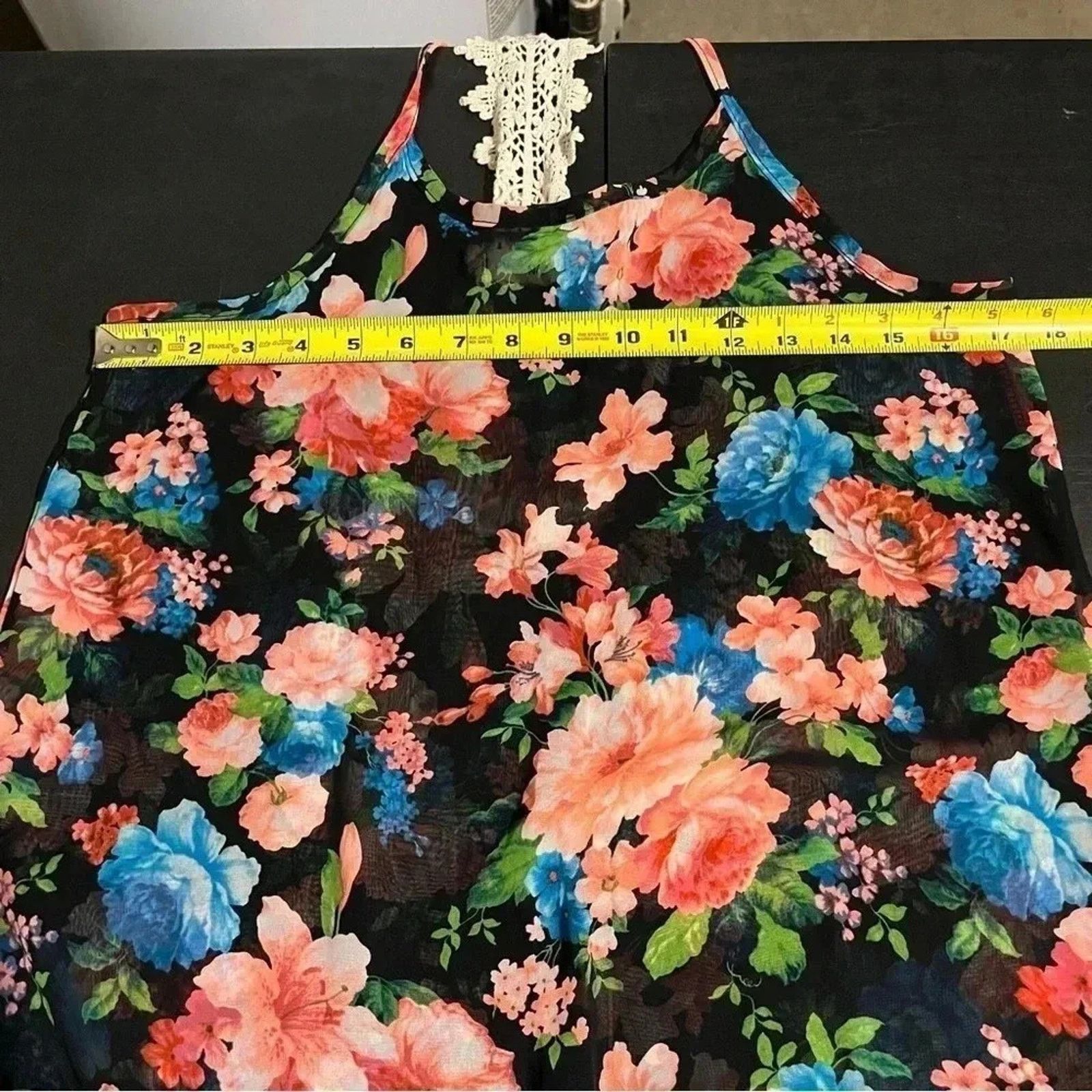 Other NOBLE U Floral Sheer Lace Racerback Tank Top Women’s Size M Size M / US 6-8 / IT 42-44 - 7 Thumbnail