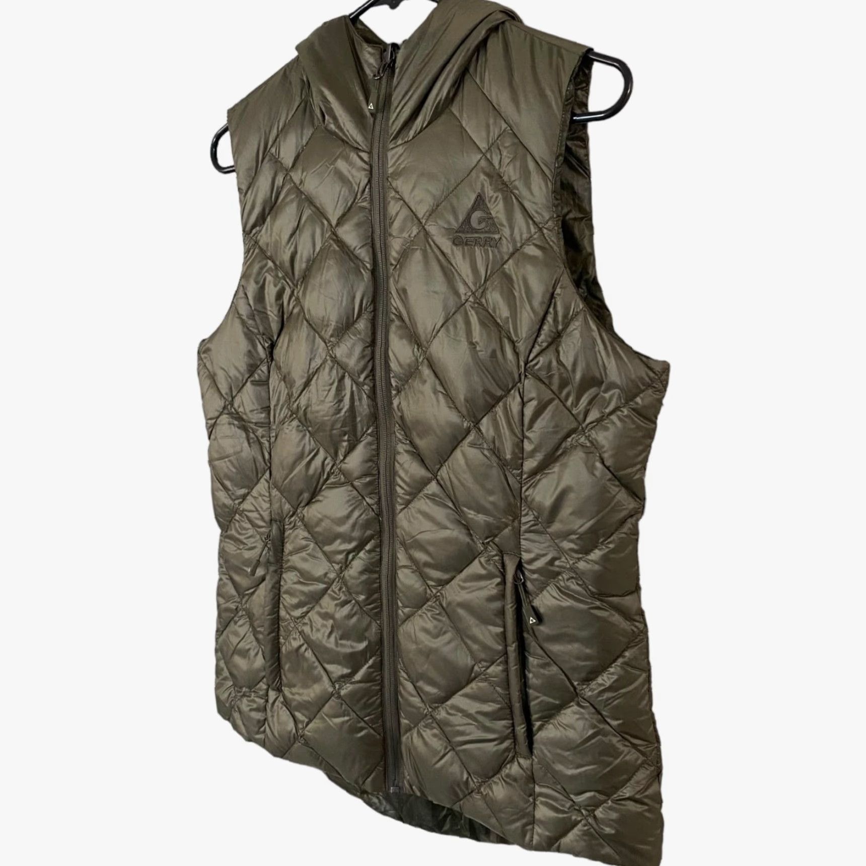 Vintage Gerry Quilted Down Puffer Vest Reversible Full Zip Hood Green Womens Small Vest Size S / US 4 / IT 40 - 2 Thumbnail