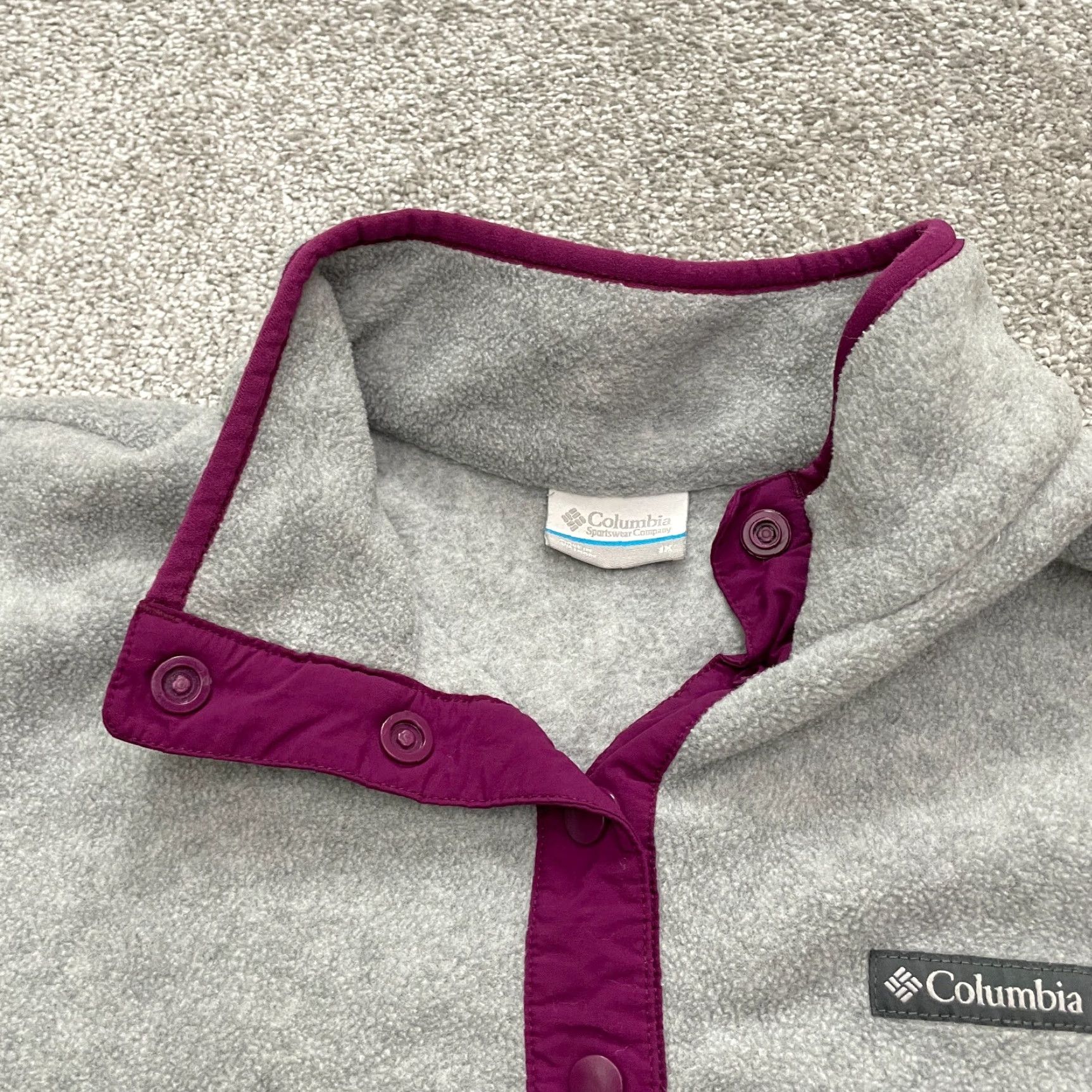 Vintage Columbia Campfire Fleece Jacket Mens XL Gray Purple 1/4 Snap Button Outdoor Hike Size US XL / EU 56 / 4 - 5 Thumbnail