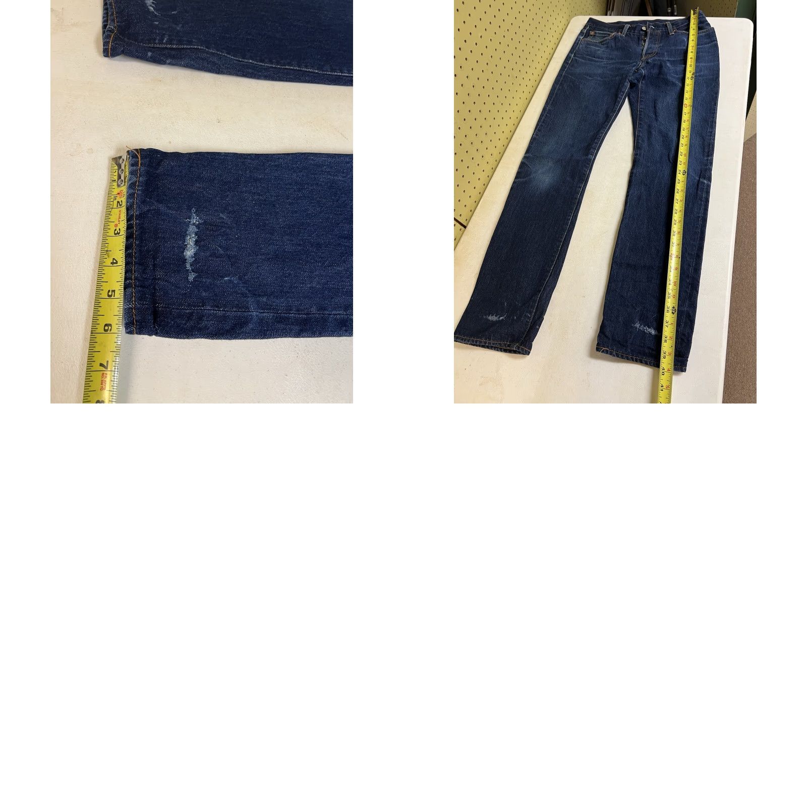 Levi's VINTAGE Levi’s 501 Jeans Distressed Button Fly Blue Denim 29x31 Medium Wash Regular Mens Size US 29 - 10 Thumbnail