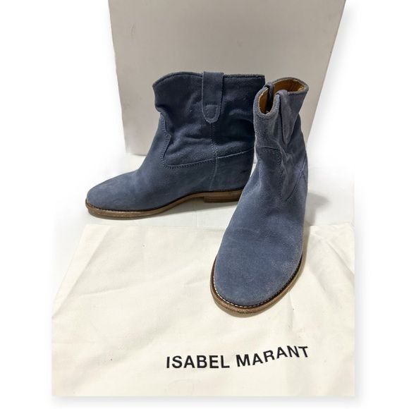 Isabel Marant Isabel Marant Crisi Ankle Boots in Light Blue Suede, Size 36 Size US 6 / IT 36 - 1 Thumbnail