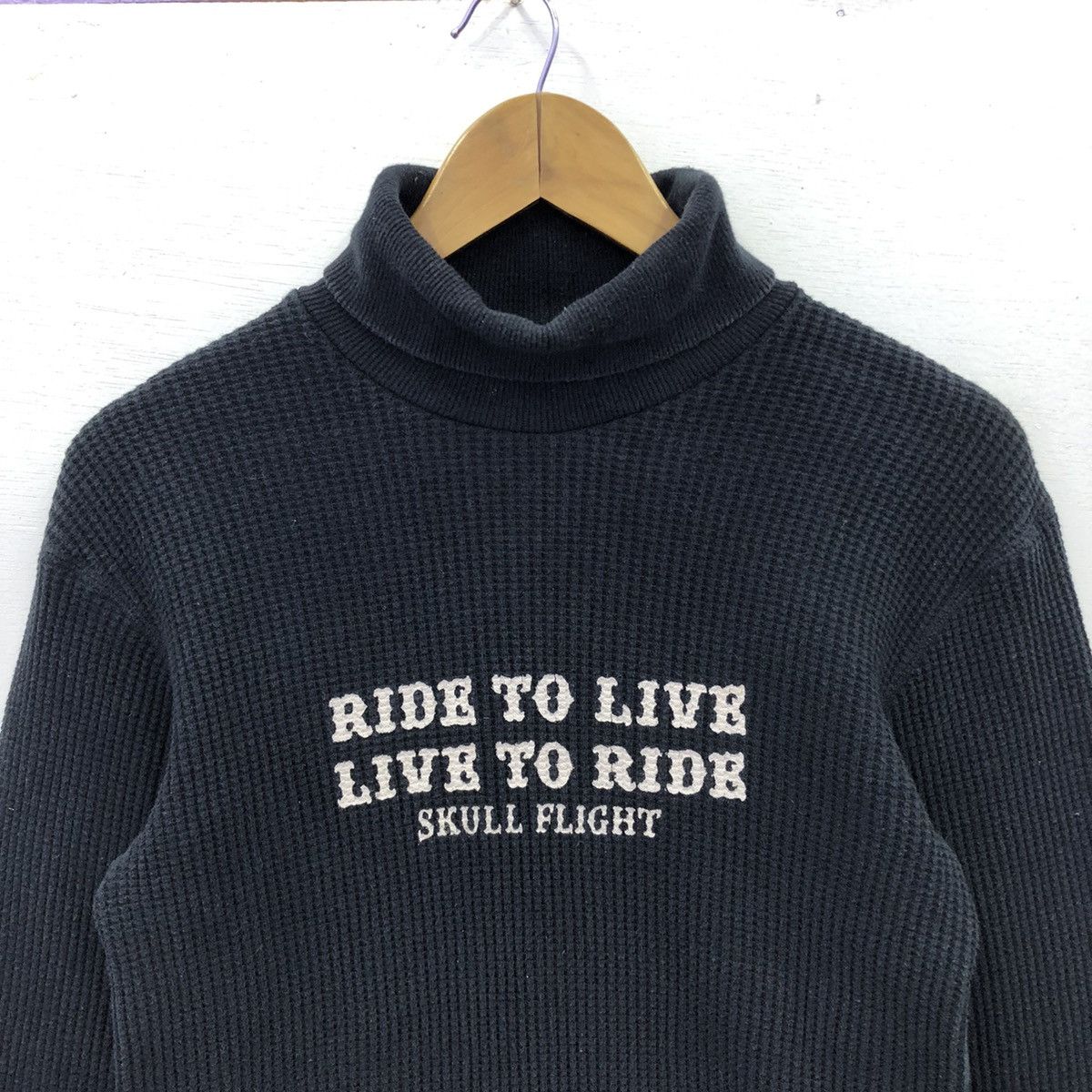 Japanese Brand Skull Flight Free Ride Crew Turtle Neck Knittwear Size US S / EU 44-46 / 1 - 3 Thumbnail