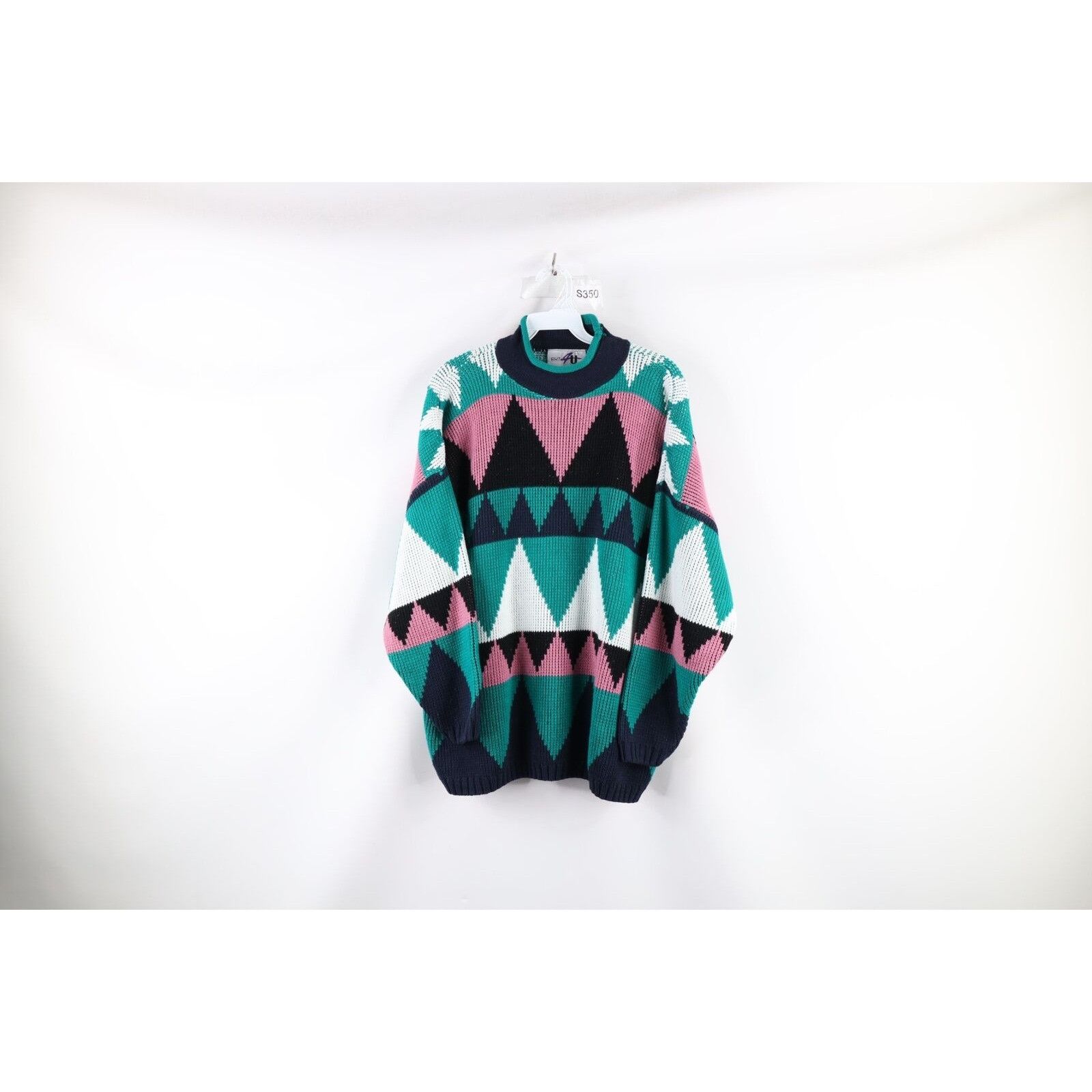 Vintage Vintage 90s Streetwear Marled Knit Mock Neck Sweater Size ONE SIZE - 1 Thumbnail