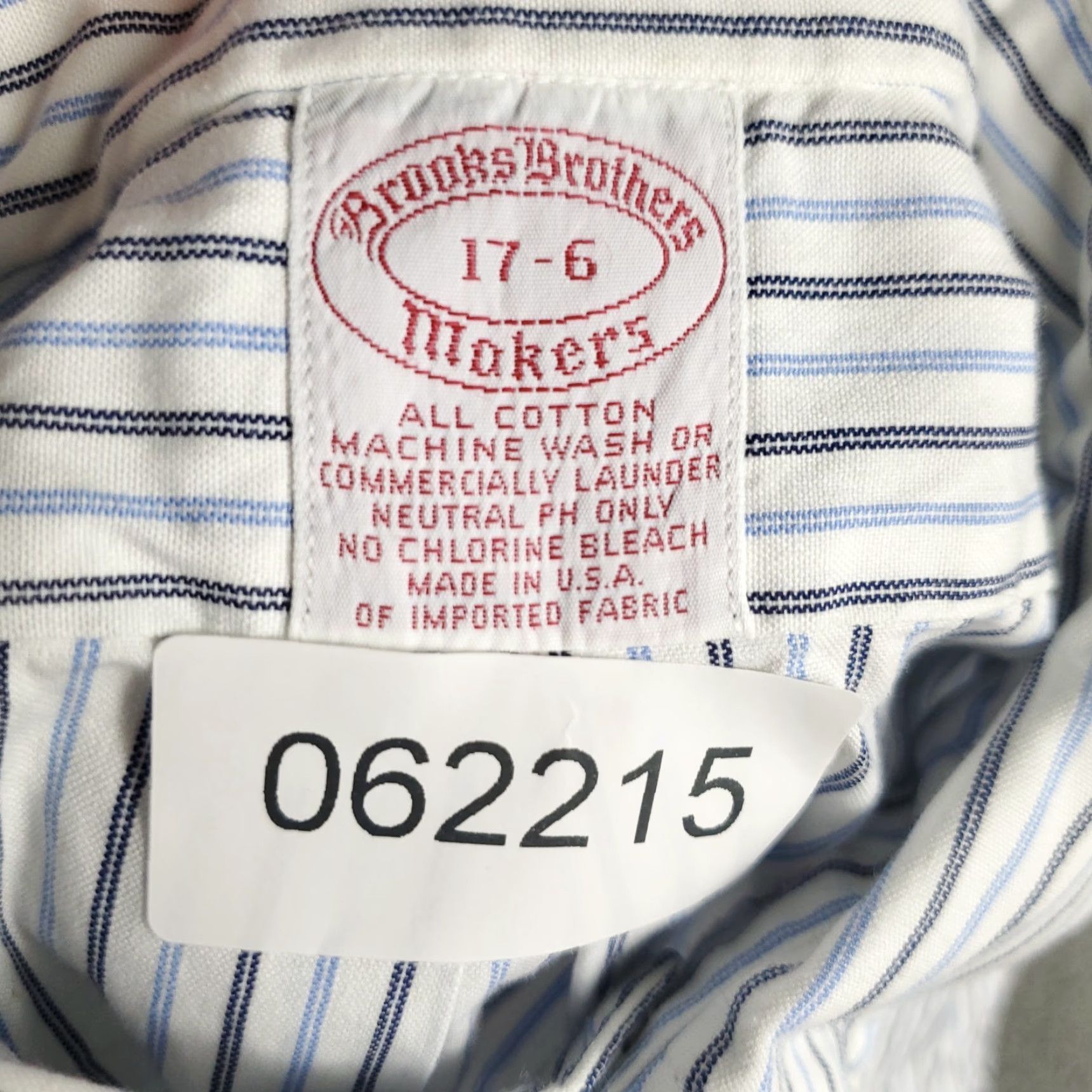 Brooks Brothers Brooks Brothers Dress Shirt Men Size 17 Blue White Striped Button Up Long Sleeve Classic Business Casual Formal Wedding Size 46R - 7 Thumbnail