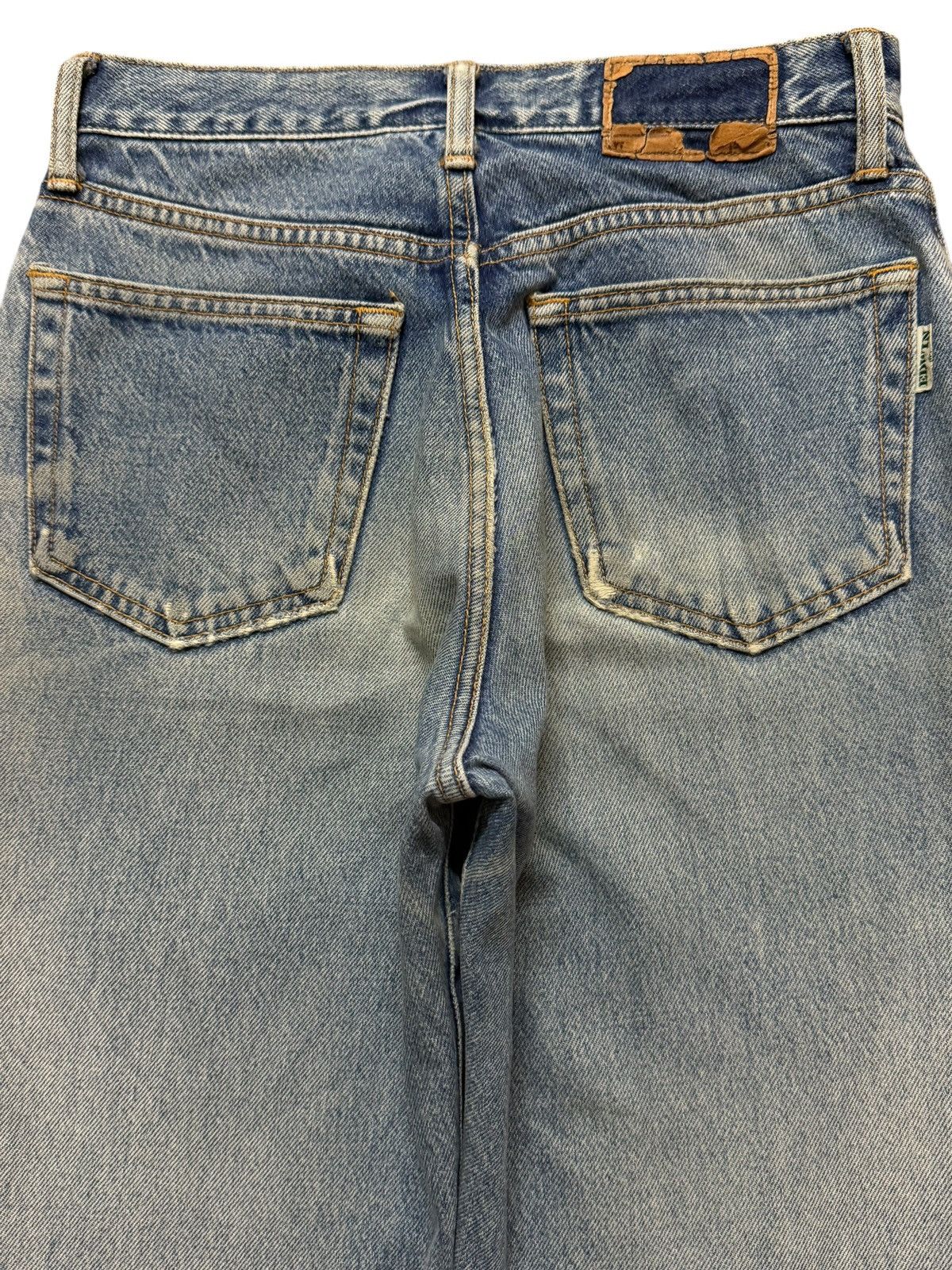 Edwin Vintage 90s Edwin Blue Faded Wash Distressed Straight Leg Size 27" / US 4 / IT 40 - 4 Thumbnail