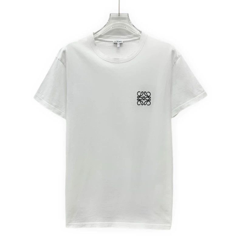Loewe Loewe White logo embroidered cotton round neck short sleev Size S / US 4 / IT 40 - 1 Thumbnail