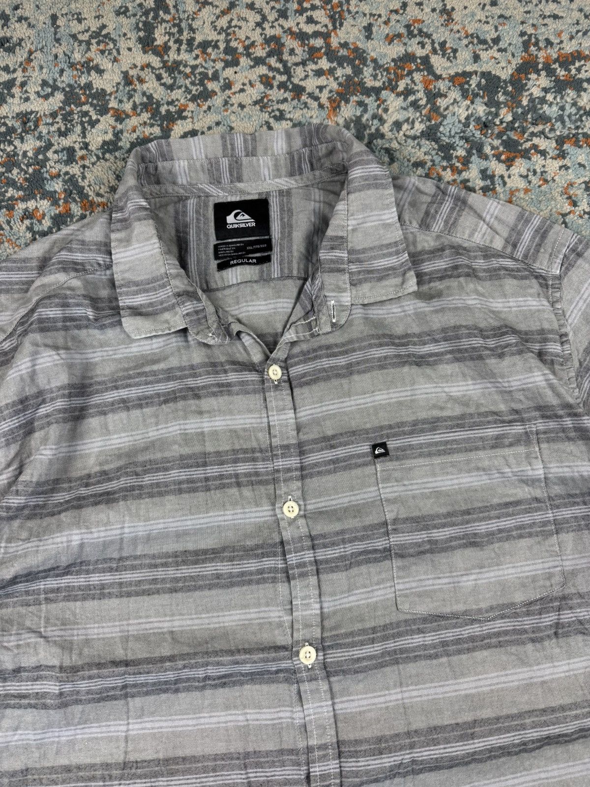 Quiksilver Vintage Y2K Quiksilver striped surfing short sleeve shirt Size US XXL / EU 58 / 5 - 5 Thumbnail