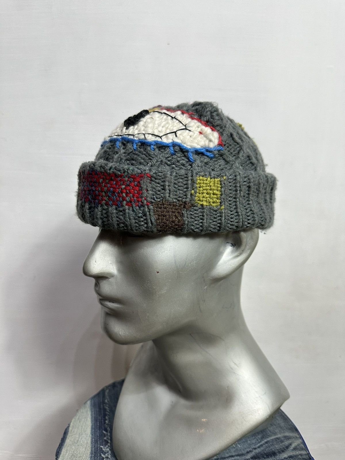 Handmade Custom Made Nice Design Art Knitted Eye Beanie Hats Size ONE SIZE - 4 Thumbnail