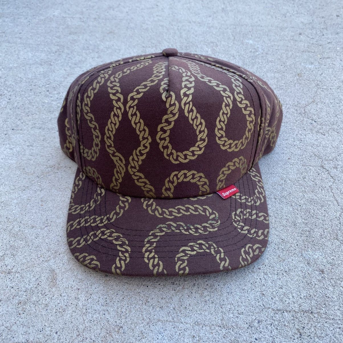 Supreme Vintage Supreme Cuban Link Hat Snapback Brown 2003 5-Panel Size ONE SIZE - 1 Thumbnail
