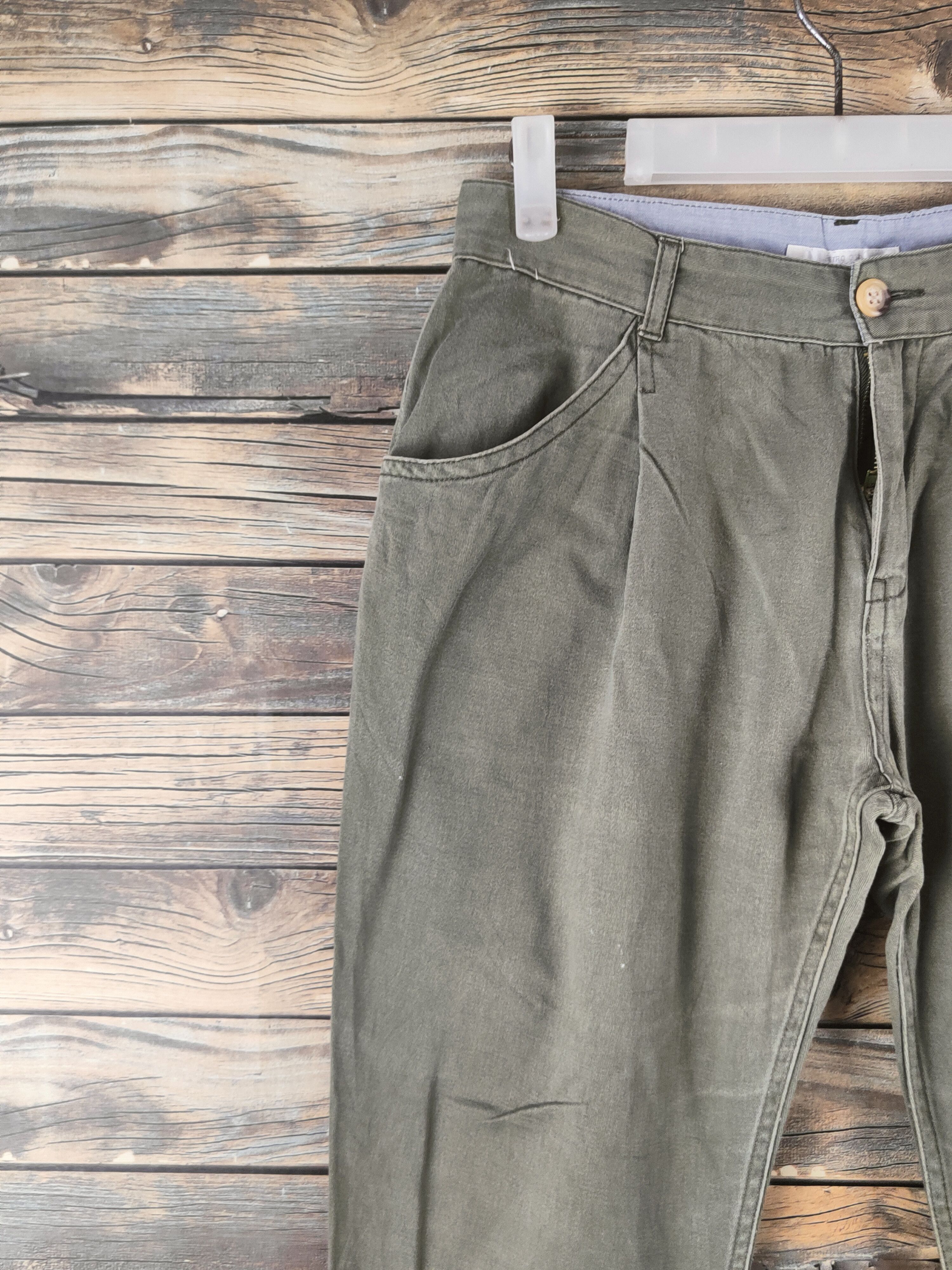 Japanese Brand DL Retro Girl Army Green Multipocket Casual Pants #46-316 Size 28" / US 6 / IT 42 - 3 Thumbnail