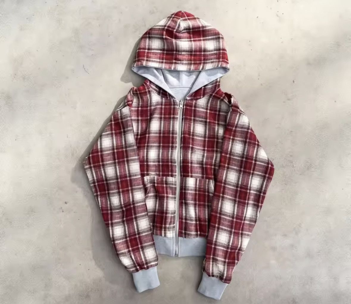 Other Double Sided Korean Deep Red Plaid Swag Hoodies Jackets Size US L / EU 52-54 / 3 - 1 Thumbnail