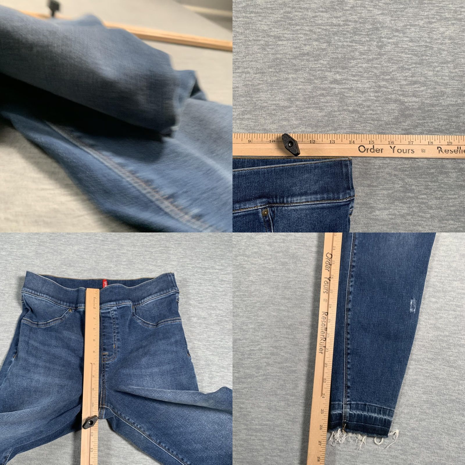 Spanx Spanx Jeans Womens Medium Blue Distressed Frayed Hem Skinny Stretch Denim Pants Size 32" / US 10 / IT 46 - 8 Thumbnail