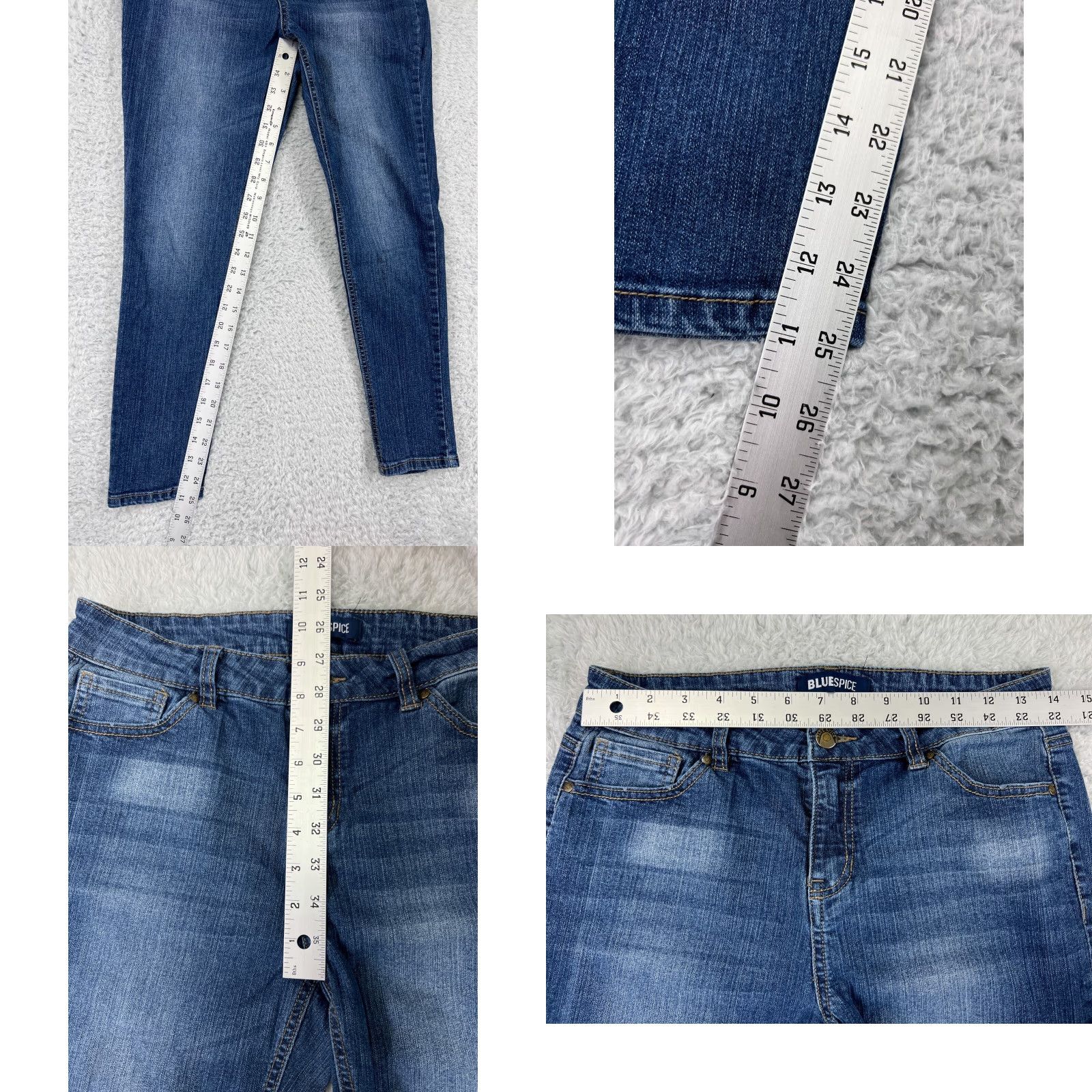 Vintage Blue Spice Jeans Womens Blue Denim Medium Wash 28x25 Slim Tapered Leg 9 Girls? Size 30" / US 8 / IT 44 - 8 Thumbnail