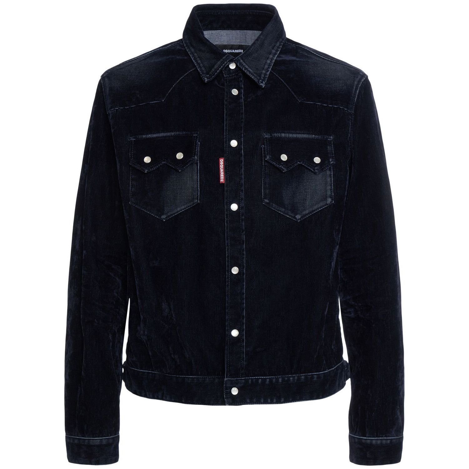 Dsquared2 DSQUARED2 Navy Flocked Denim Jacket New & Authentic (Men's s Size US L / EU 52-54 / 3 - 1 Thumbnail