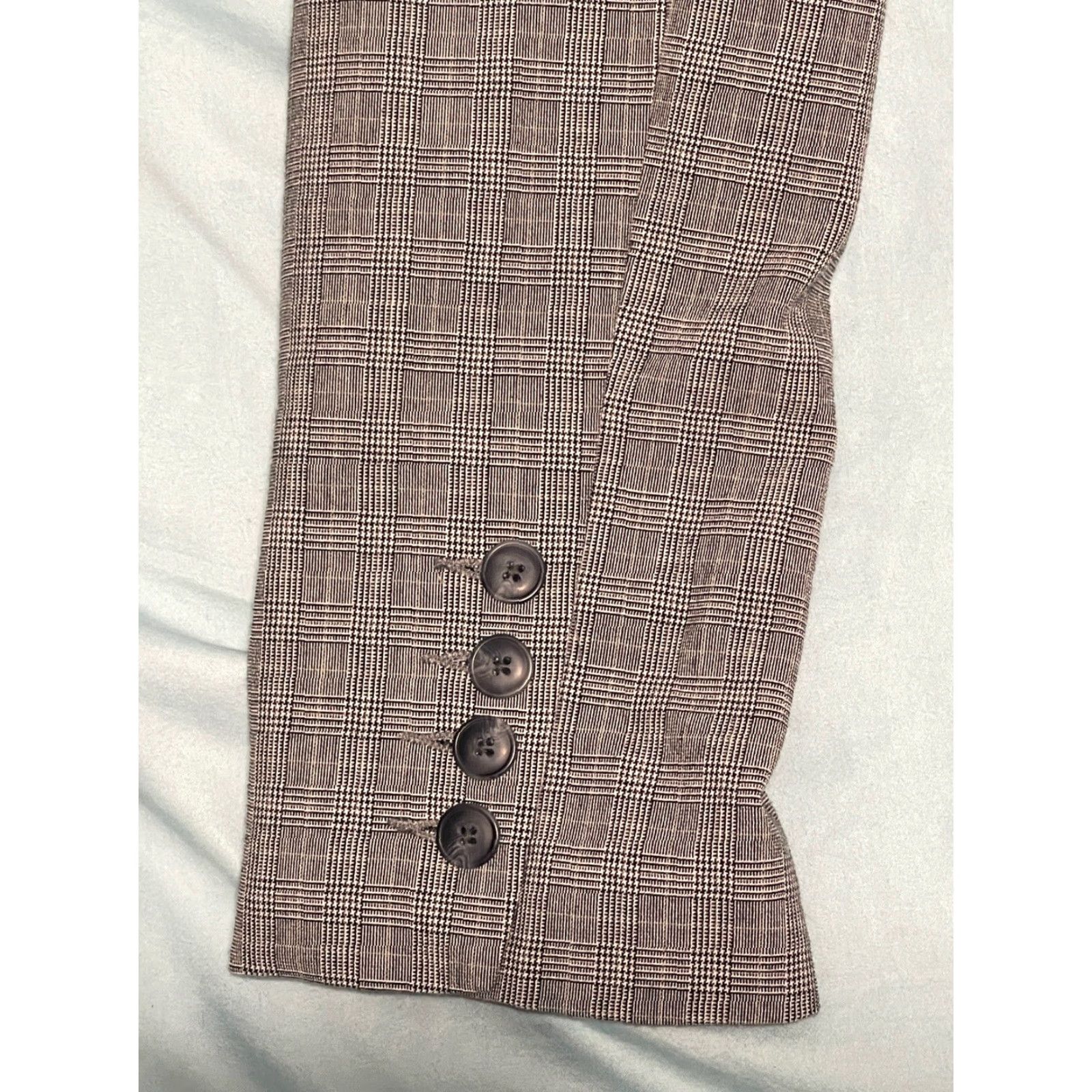 Norma Kamali Norma Kamali Blazer Long Glen Plaid Gray Black Jacket One Button Size 16 Women Fashion Business Blazer Size XXL / US 16-18 / IT 52-54 - 7 Thumbnail