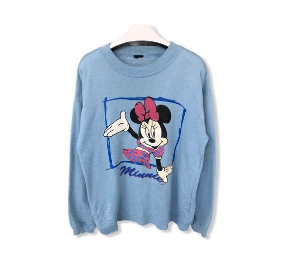 Image of Mickey Mouse x Vintage Minnie Mouse Disney Cartoon Sweatshirt, Men's (Size Small)