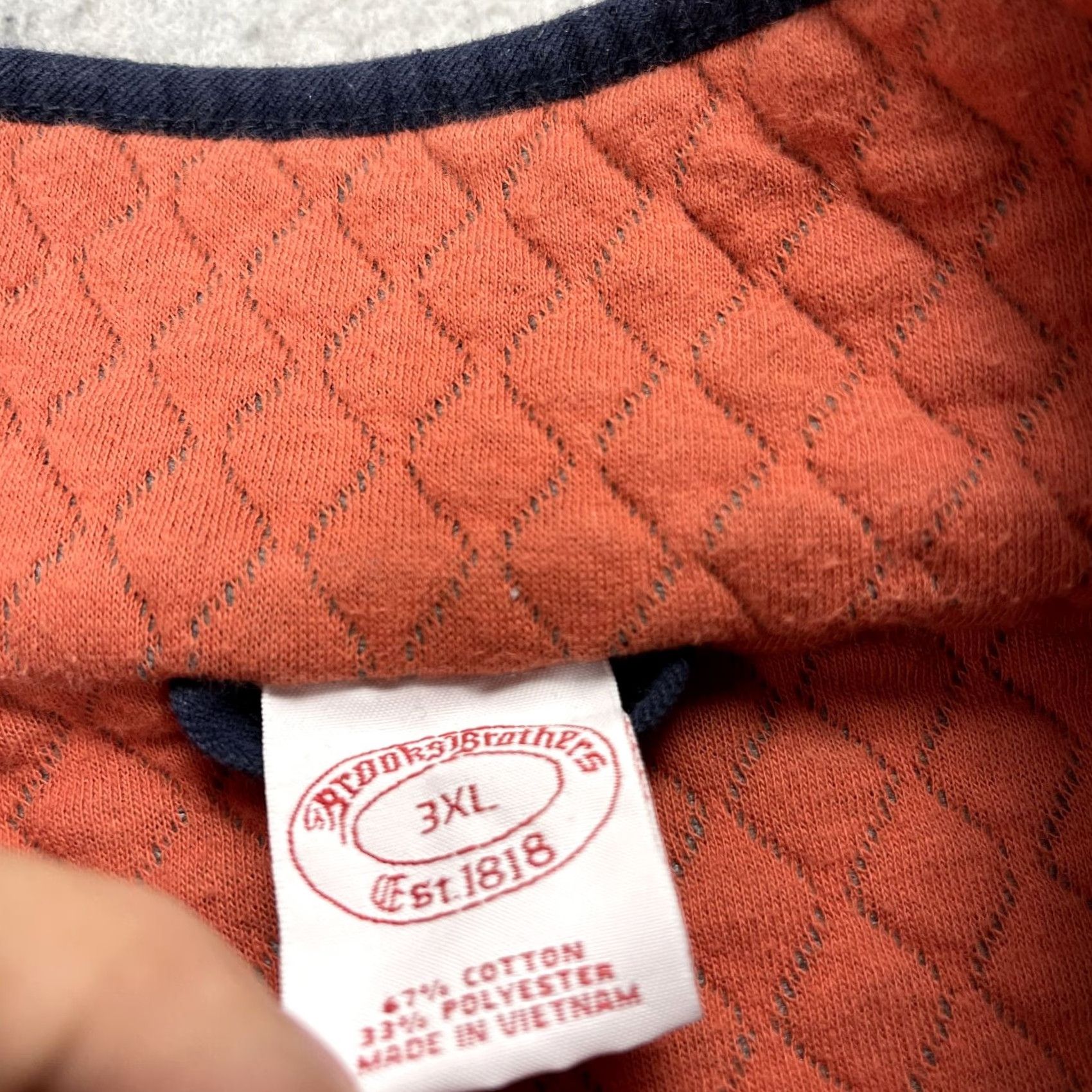 Brooks Brothers Brooks Brothers Sweatshirt Mens 3XL Gray Quilted Half Zip Diamond Pullover Size US XXL / EU 58 / 5 - 4 Thumbnail