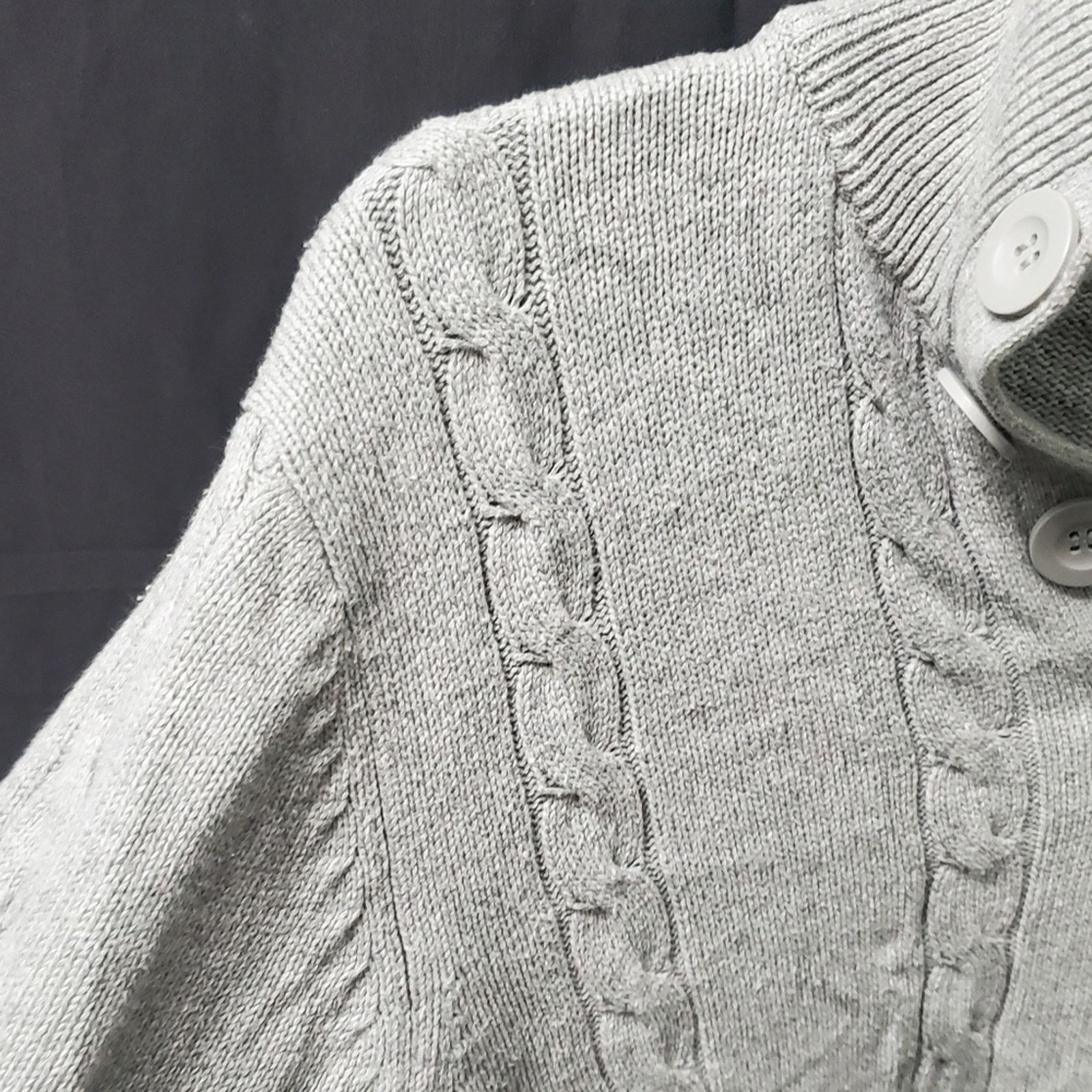 Calvin Klein Calvin Klein Nautical Gray Cotton Cable Knit Accent Sweater Size US M / EU 48-50 / 2 - 3 Thumbnail