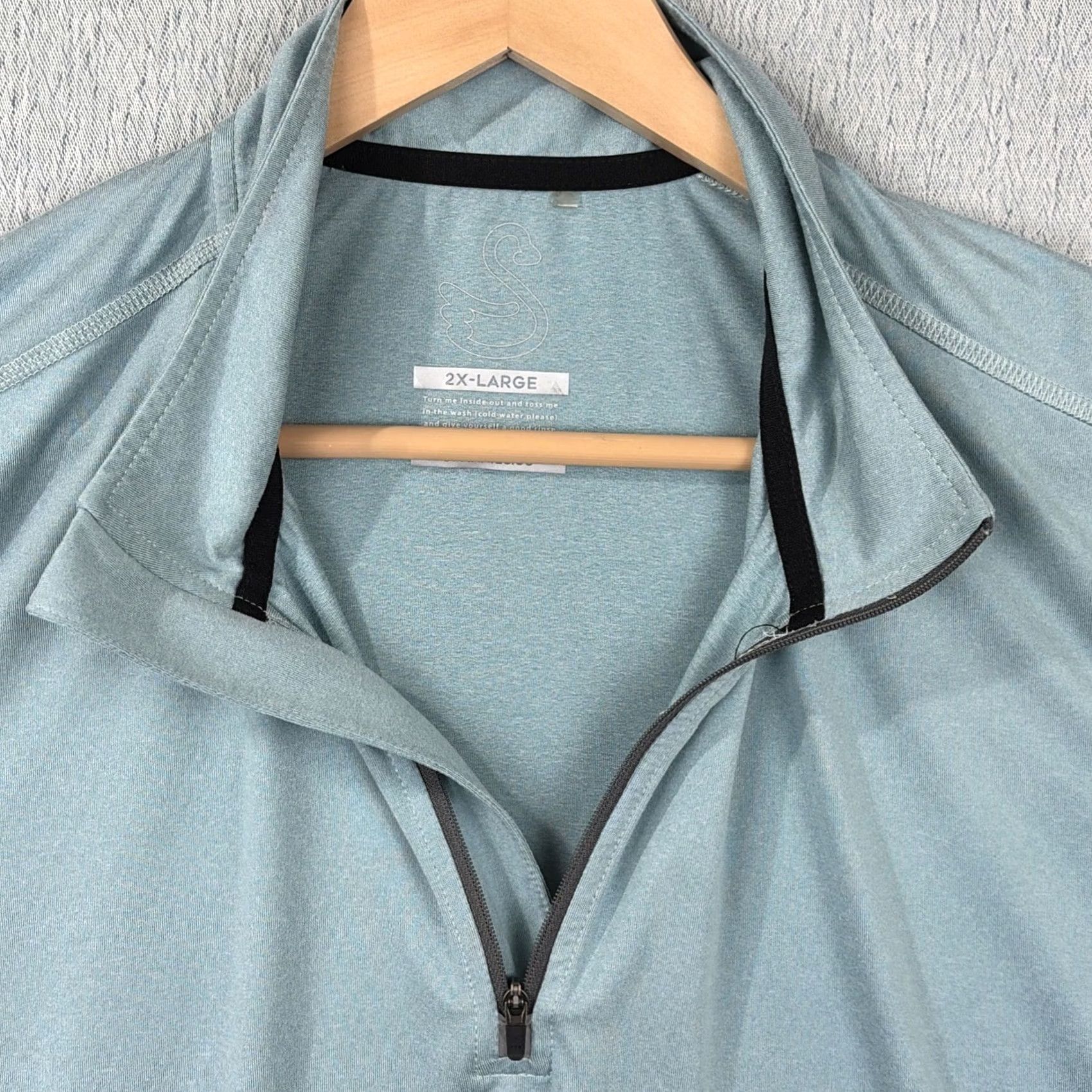 Vintage Swannies Pullover Mens 2XL Blue Green 1/4 Zip Performance Golf Shirt Long Sleeve Size US XXL / EU 58 / 5 - 3 Thumbnail