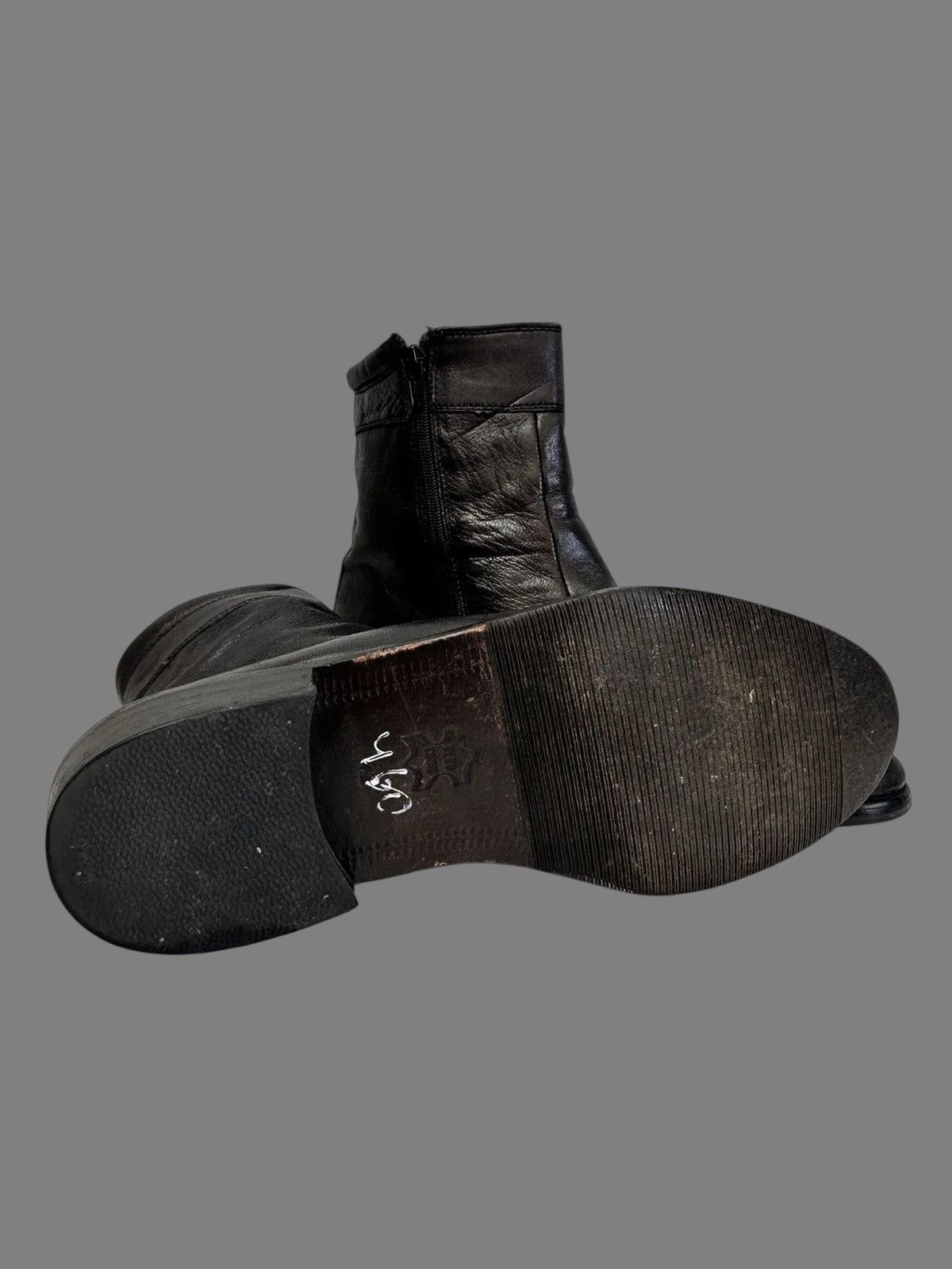 A.S.98 Black Leather Combat Boots Minimal Military Tech Style Size US 9 / IT 39 - 11 Thumbnail