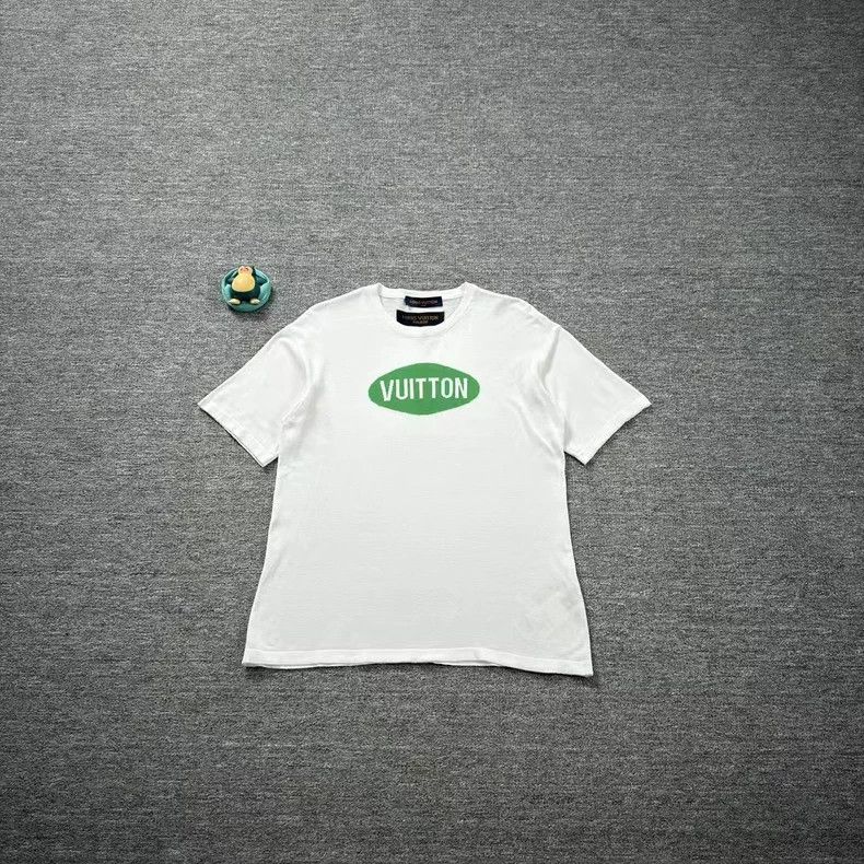 Louis Vuitton Louis Vuitton White and green slogan knit short sleeves Size US S / EU 44-46 / 1 - 1 Thumbnail