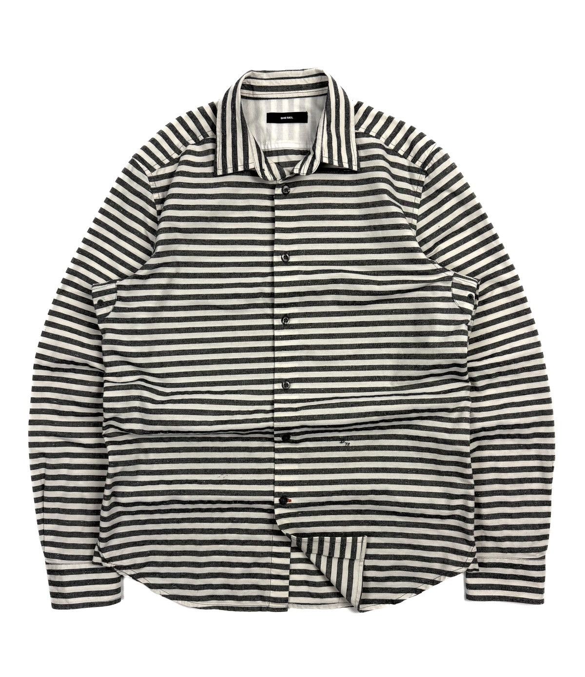 Diesel Diesel Vintage Prison Style Striped Button Shirt Cotton Gray Size US M / EU 48-50 / 2 - 2 Thumbnail