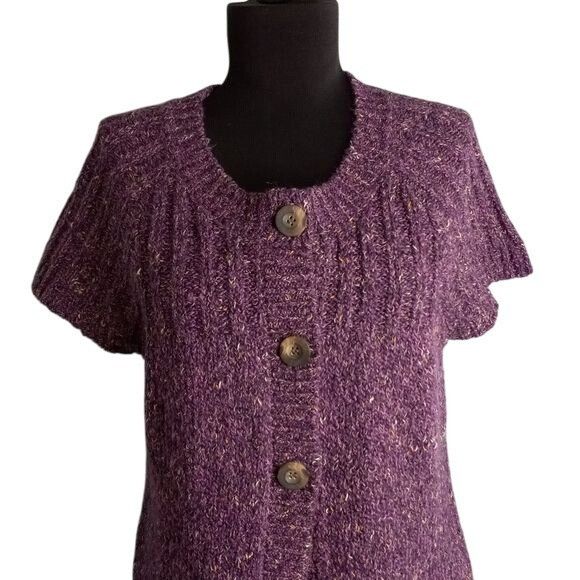 Charter Club Charter Club Size M Cardigan Sweater Purple Knit Short Sleev Size M / US 6-8 / IT 42-44 - 2 Thumbnail