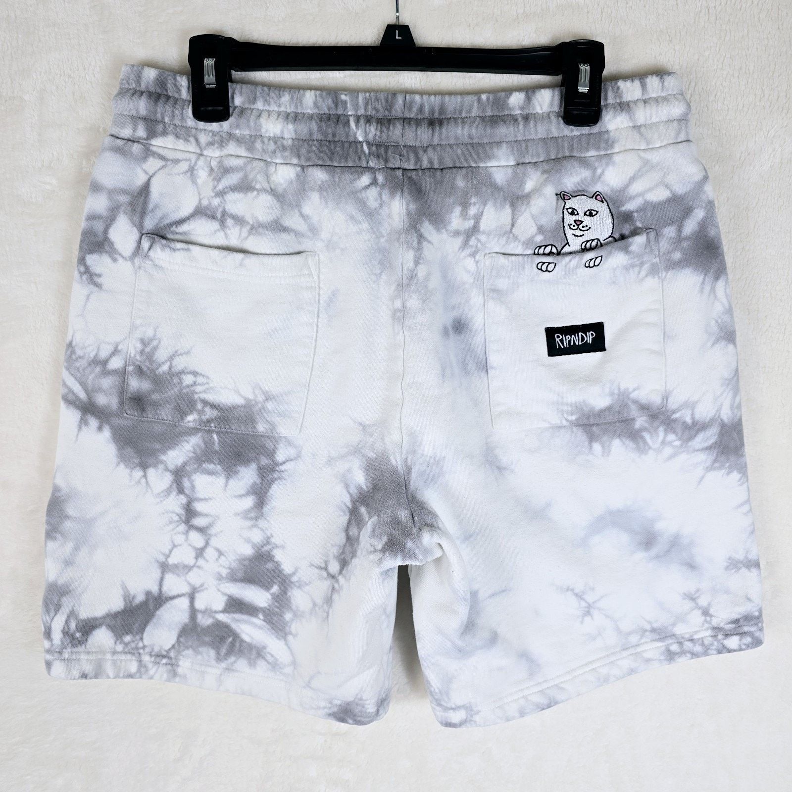 RIPNDIP RIPNDIP Mens Tie Dye Sweat Shorts Size Large Drawstring Cat Size US 33 - 7 Thumbnail