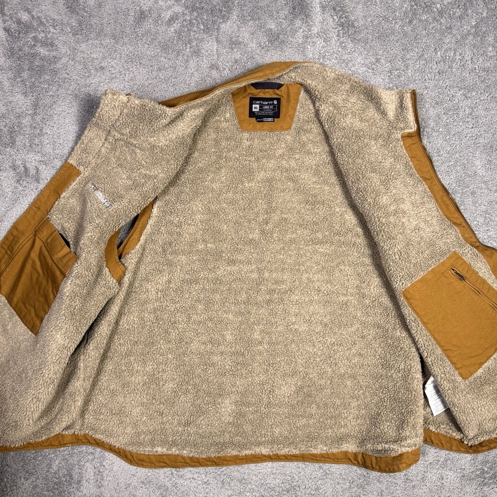 Carhartt Carhartt Vest Mens 3XL XXXL Sherpa Lined Full Zip Workwear Utility 104277 BRN Size US XXL / EU 58 / 5 - 6 Thumbnail