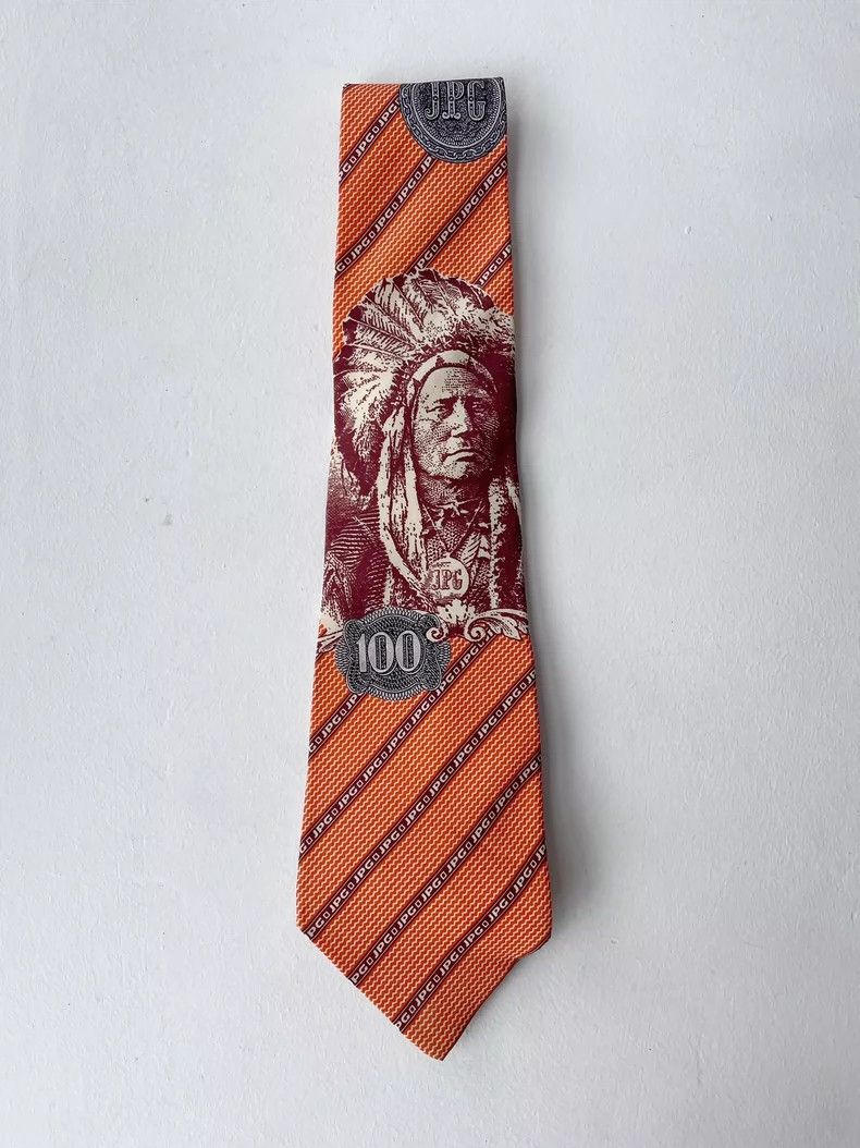 Jean Paul Gaultier Jean Paul Gaultier 94SS Indian Dollar Tie 2504-Nextarrow Size ONE SIZE - 1 Thumbnail
