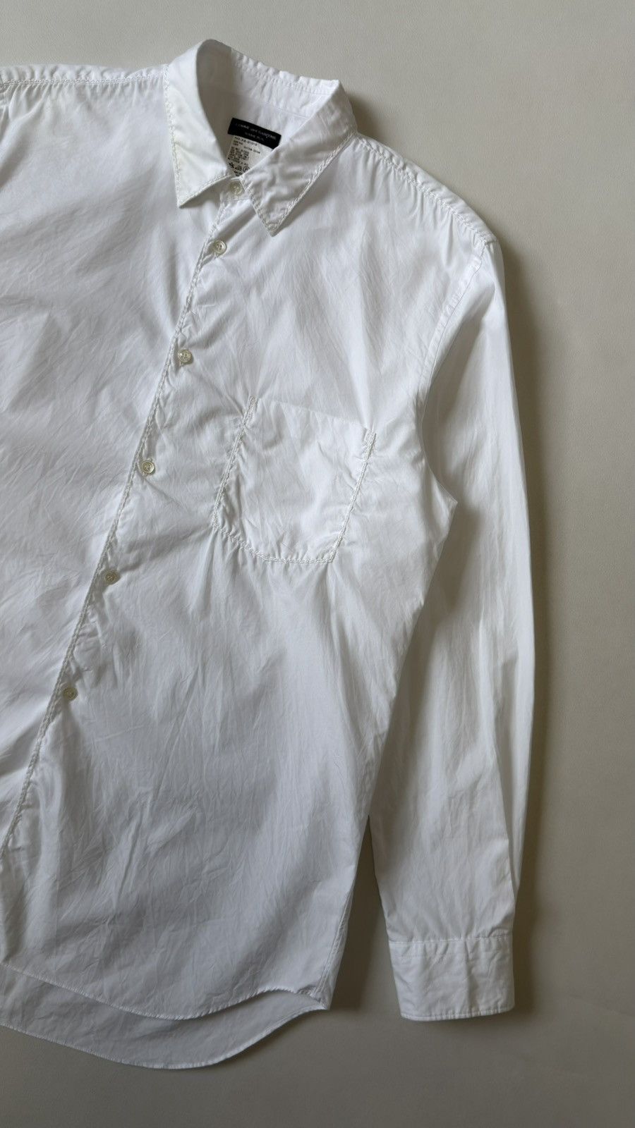 Comme des Garcons S/S 2000 White Crinkle Cotton Shirt Size US M / EU 48-50 / 2 - 7 Thumbnail