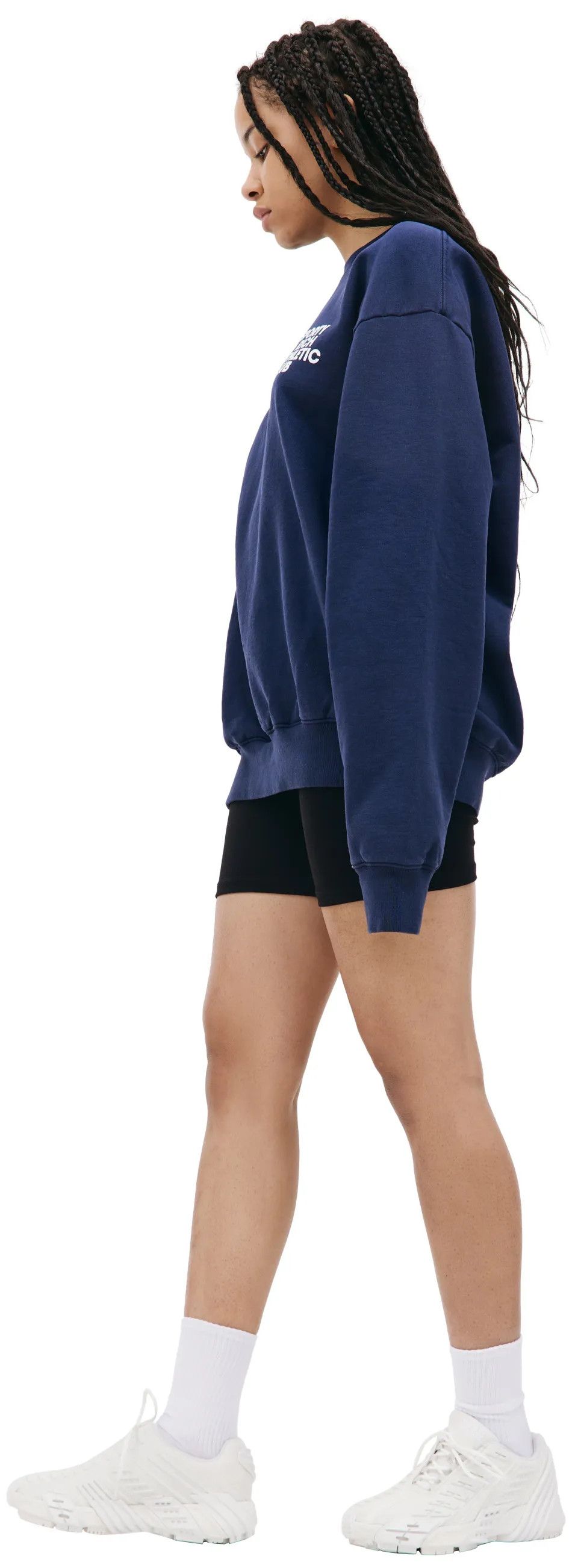 Sporty & Rich o1mle0525 Exercise Often Crewneck Sweatshirt in Navy Size L / US 10 / IT 46 - 4 Thumbnail