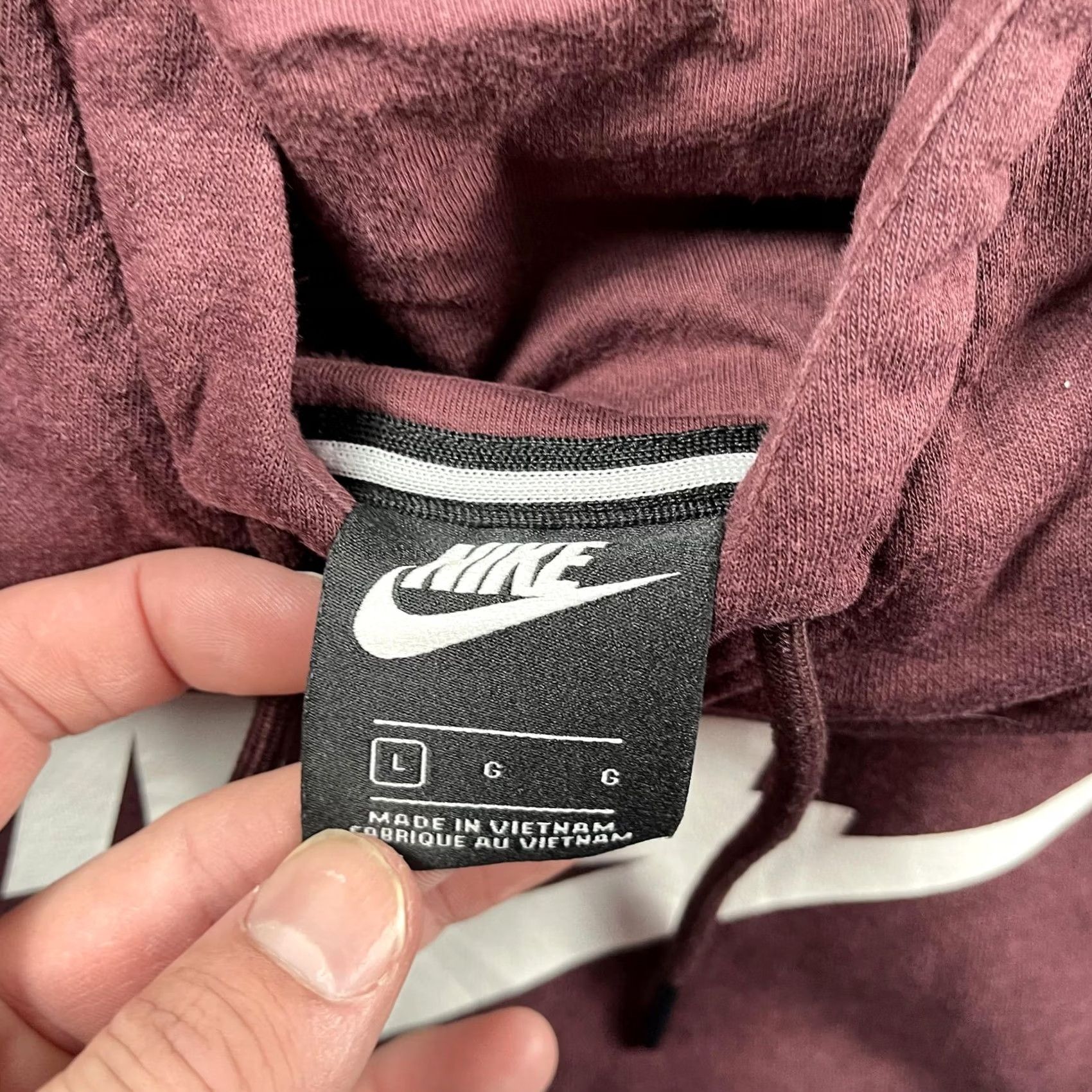Nike Nike Womens Large Purple Cropped Pullover Sweatshirt Fleece Hoodie Swoosh Size L / US 10 / IT 46 - 2 Thumbnail