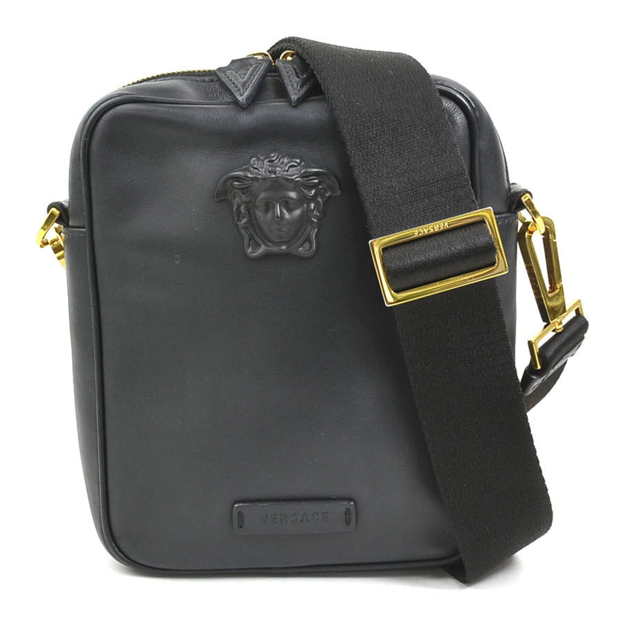 Versace Versace Medusa Crossbody Shoulder Bag, Leather, Black & Gold, Men's Women's, e62121k Size ONE SIZE - 1 Thumbnail