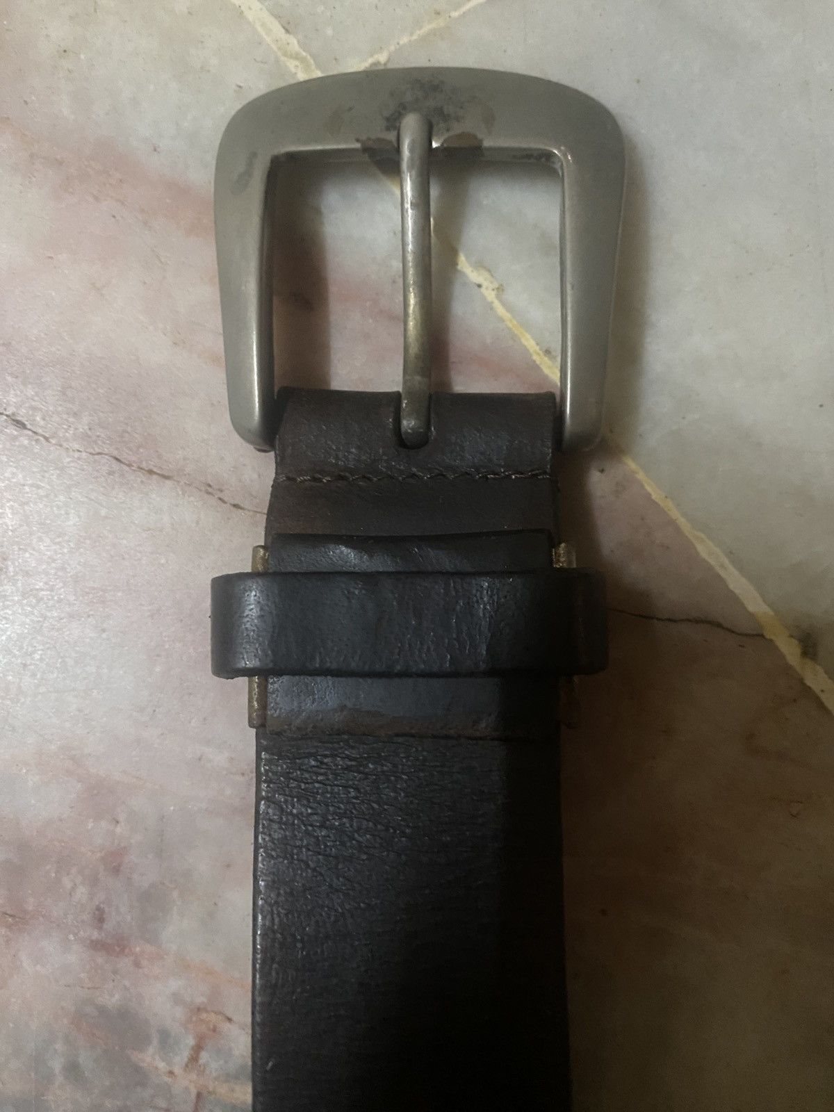 Genuine Leather Dark Brown Leather Single Grommet Belt with Eyelets Size ONE SIZE - 2 Thumbnail