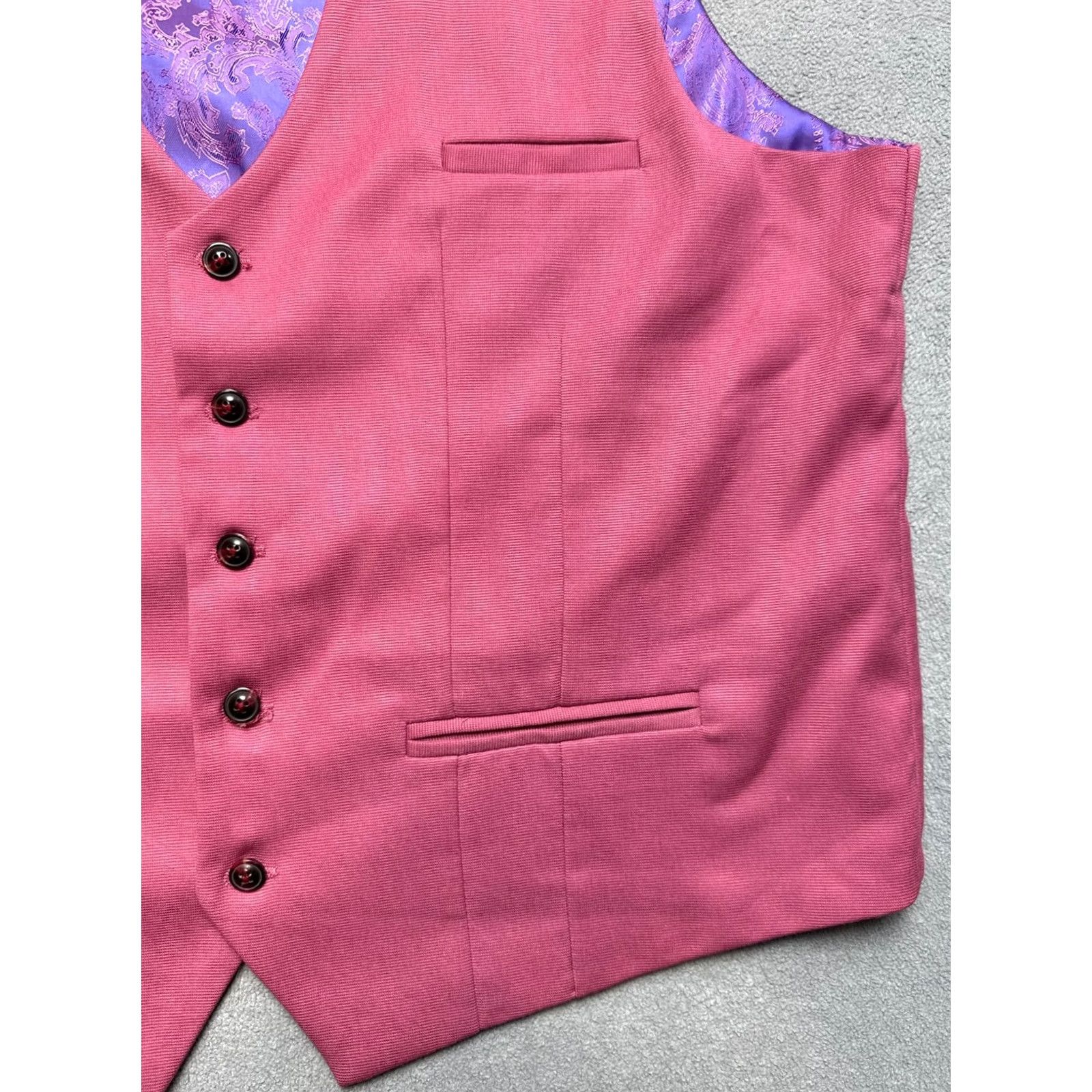 Pinko Marc Darcy Vest Waistcoat Mens size 48 Pink Kelly Suit SB Size US M / EU 48-50 / 2 - 7 Thumbnail