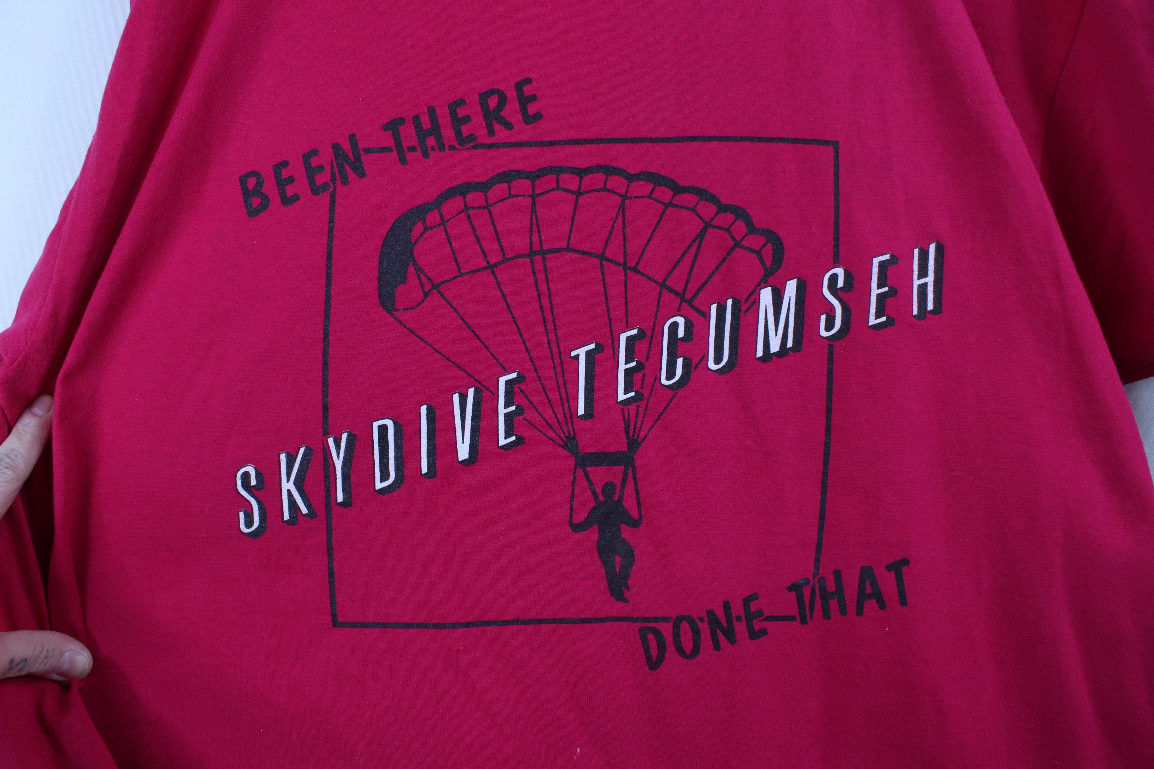 Vintage Vintage 90s Streetwear Skydiving Short Sleeve T-Shirt USA Size US XL / EU 56 / 4 - 4 Thumbnail