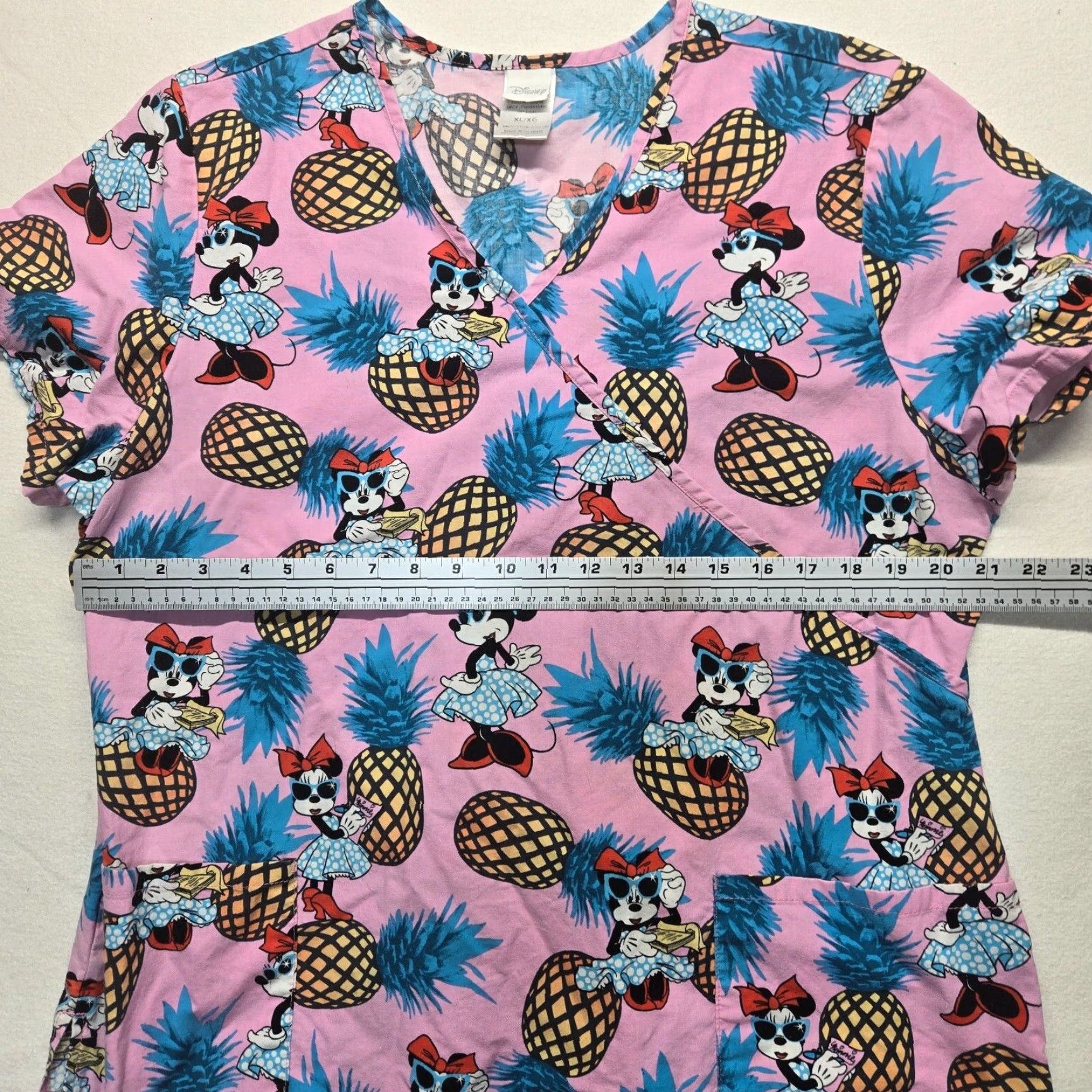 Disney VINTAGE Disney Minnie Mouse Pineapples Nursing Uniform Women XL Pink Cotton 90s Medical Scrub Size US XL / EU 56 / 4 - 4 Thumbnail